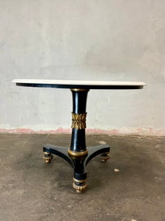Neoclassical Empire Marble Top Pedestal Table