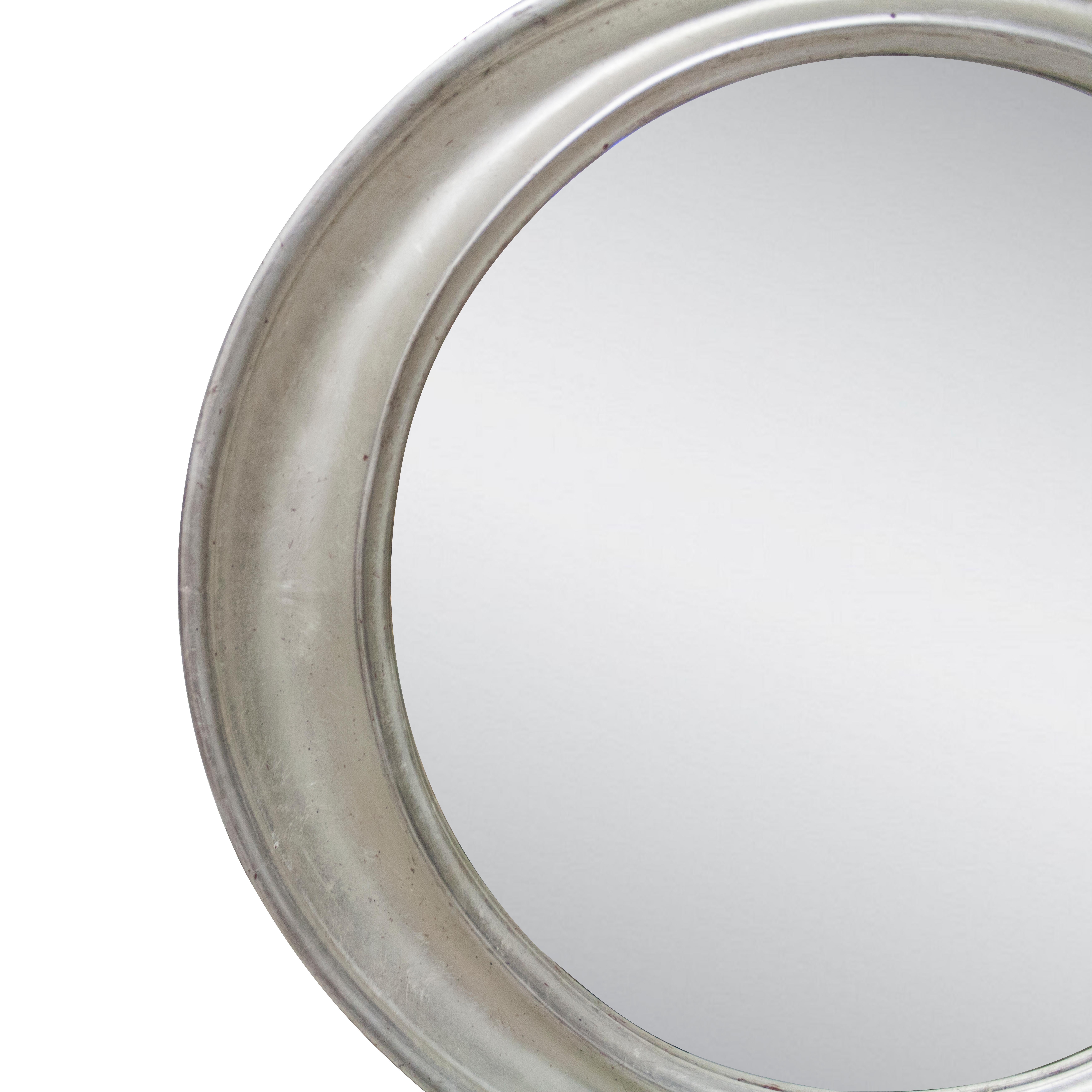 Neoklassizistischer Empire Oval Silber Handgeschnitzter Holzspiegel (Spanisch) im Angebot