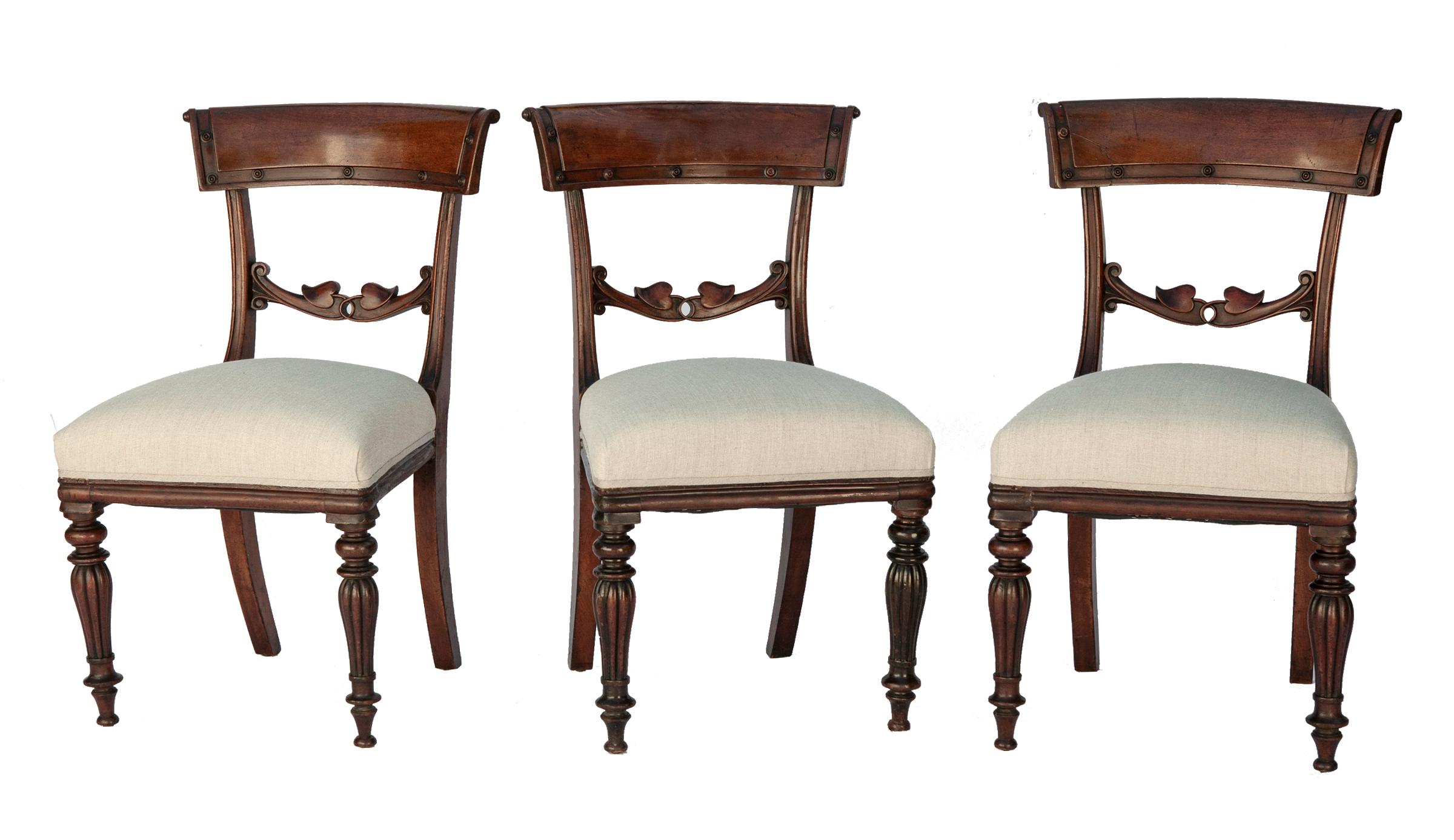 Neoclassical Empire Period Mahogany Dining Chairs For Sale 4