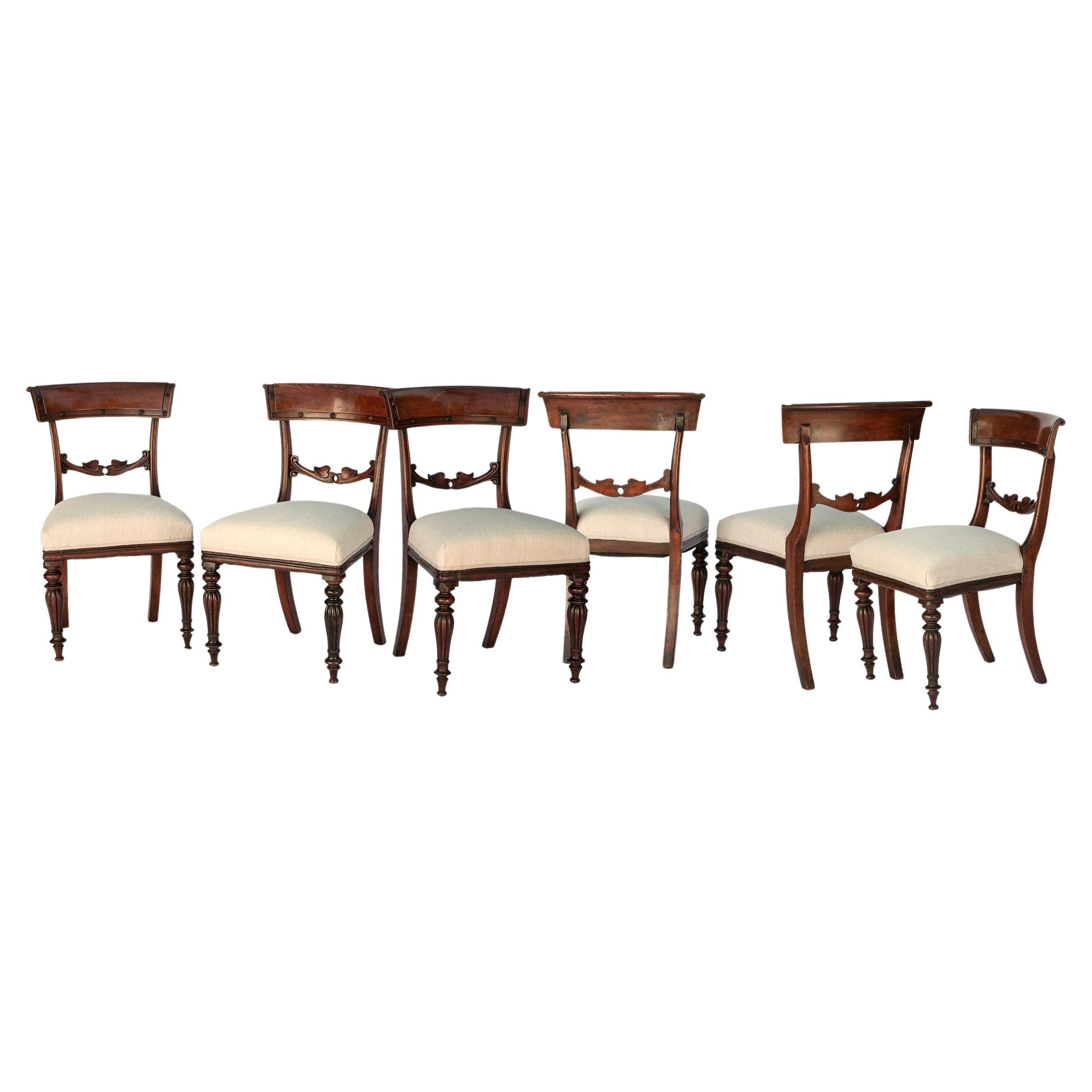 Neoclassical Empire Period Mahogany Dining Chairs For Sale