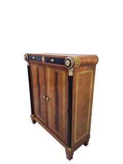 Neoclassical Empire Revival Mahogany Bar Cabinet