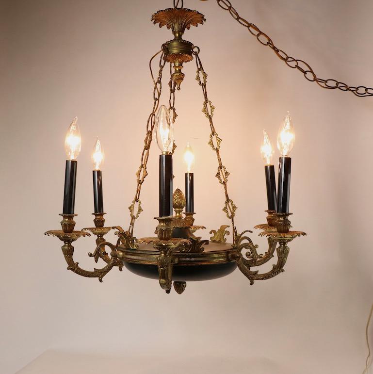 Neoclassical Empire Style 6-Light Chandelier Made in Spain 3