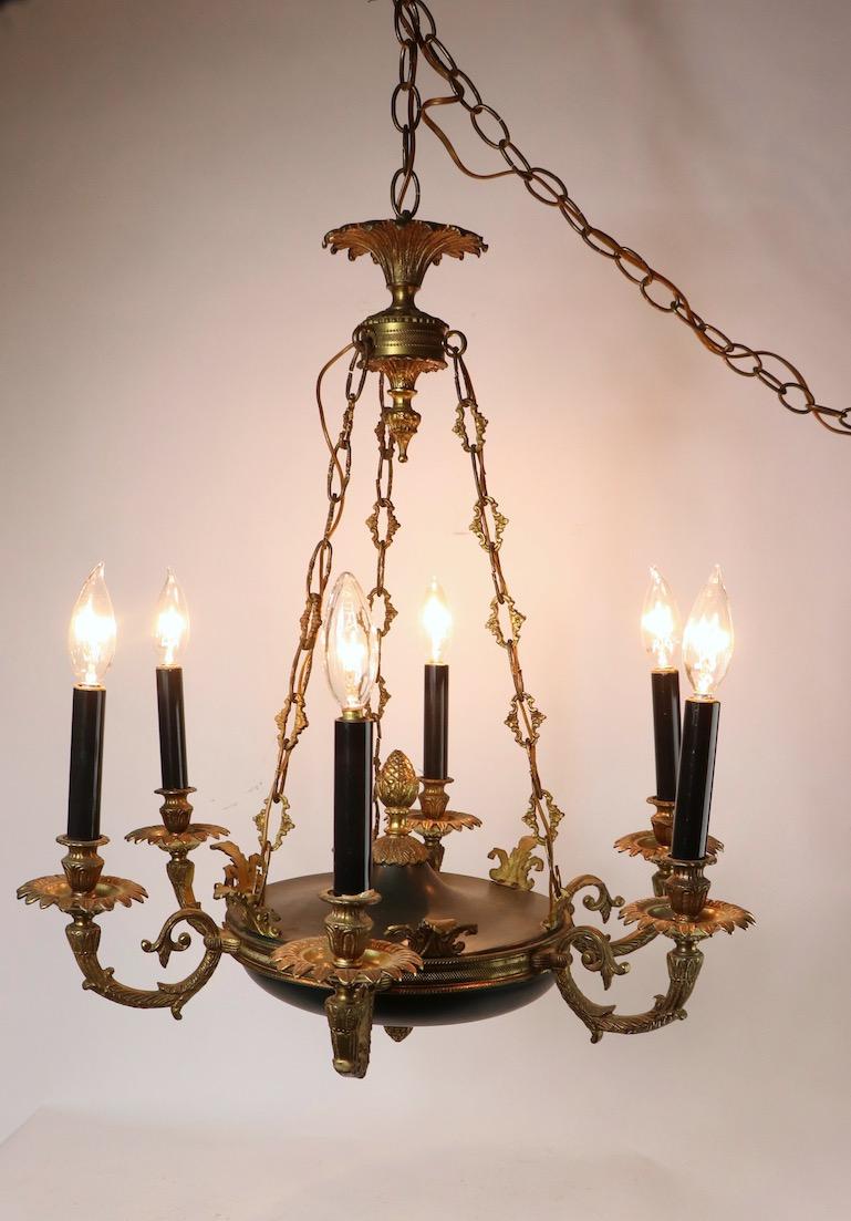 Neoclassical Empire Style 6-Light Chandelier Made in Spain 4