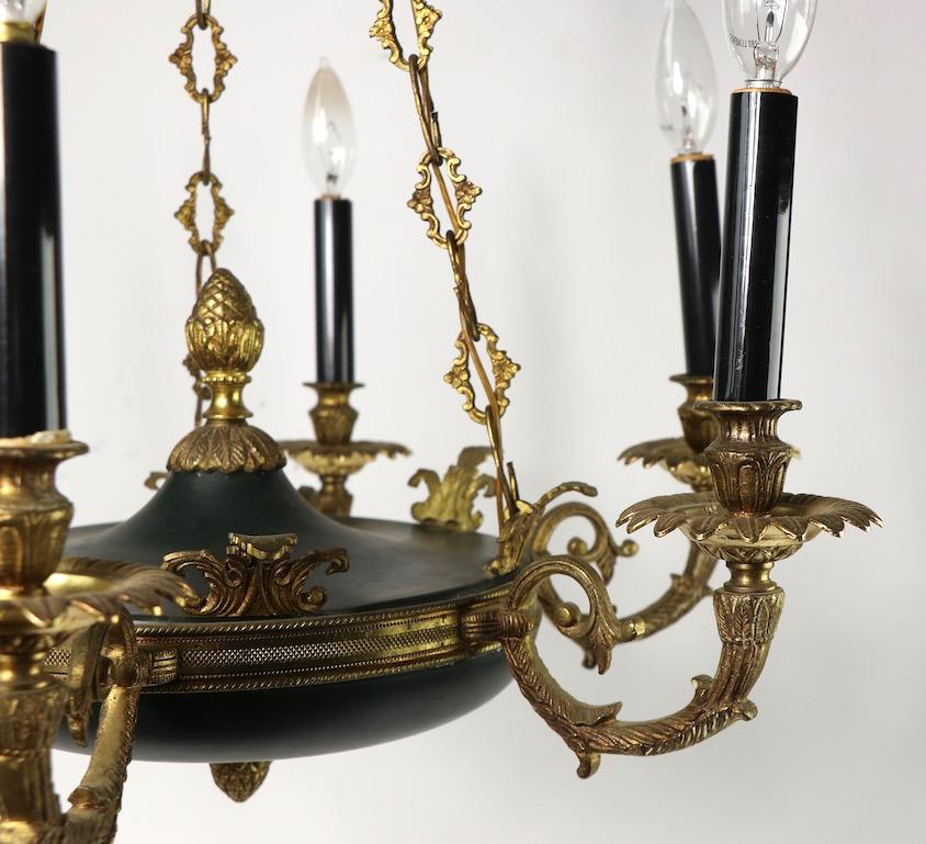 Empire Revival Neoclassical Empire Style 6-Light Chandelier Made in Spain
