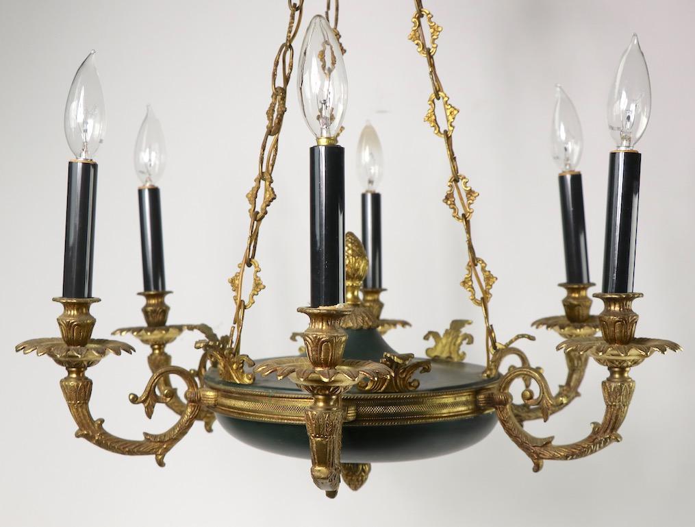 Spanish Neoclassical Empire Style 6-Light Chandelier Made in Spain