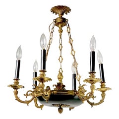 Vintage Neoclassical Empire Style 6-Light Chandelier Made in Spain