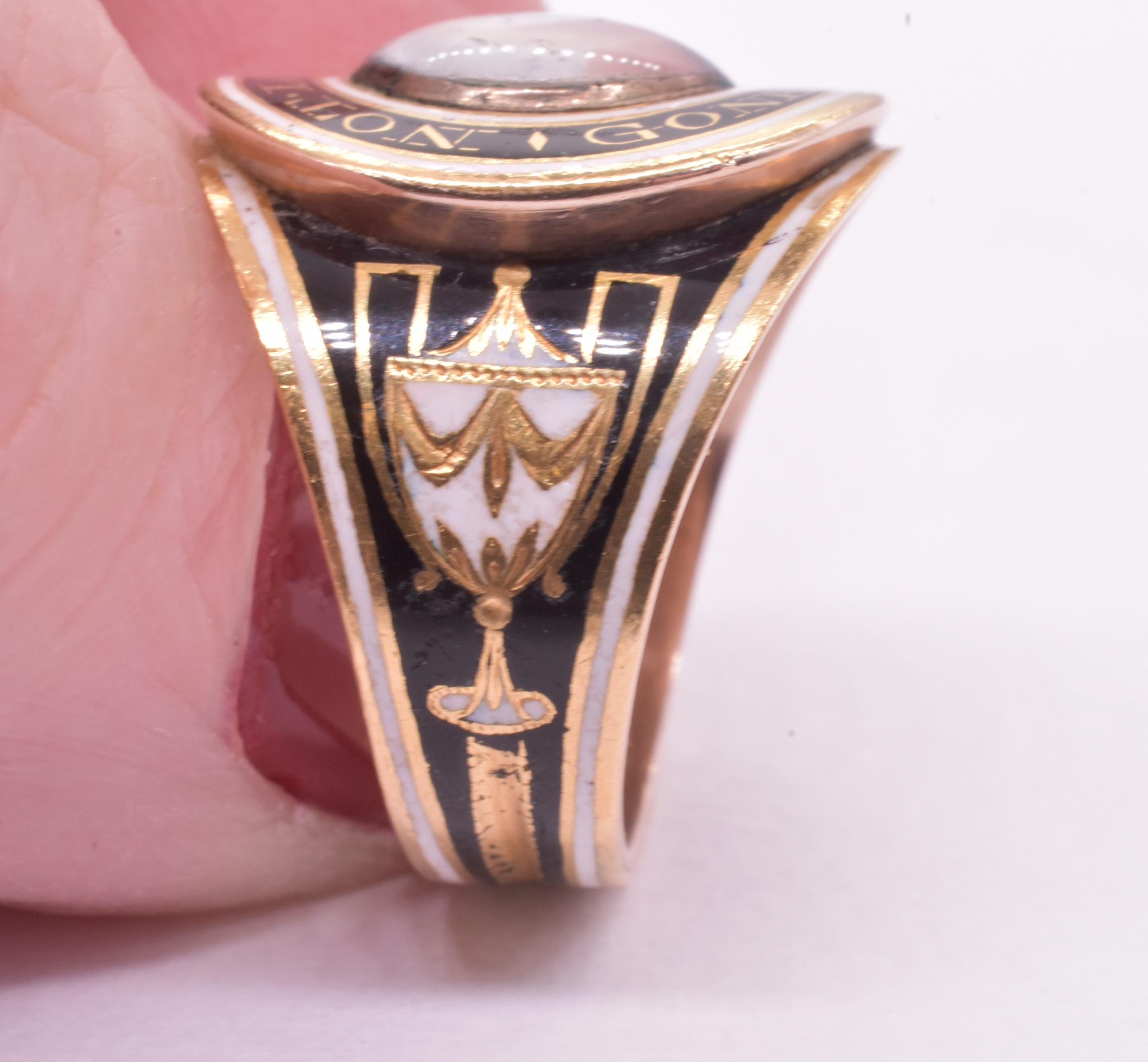 Neoclassical Enamel Memorial Ring with Painted Portrait of a Young Girl 10
