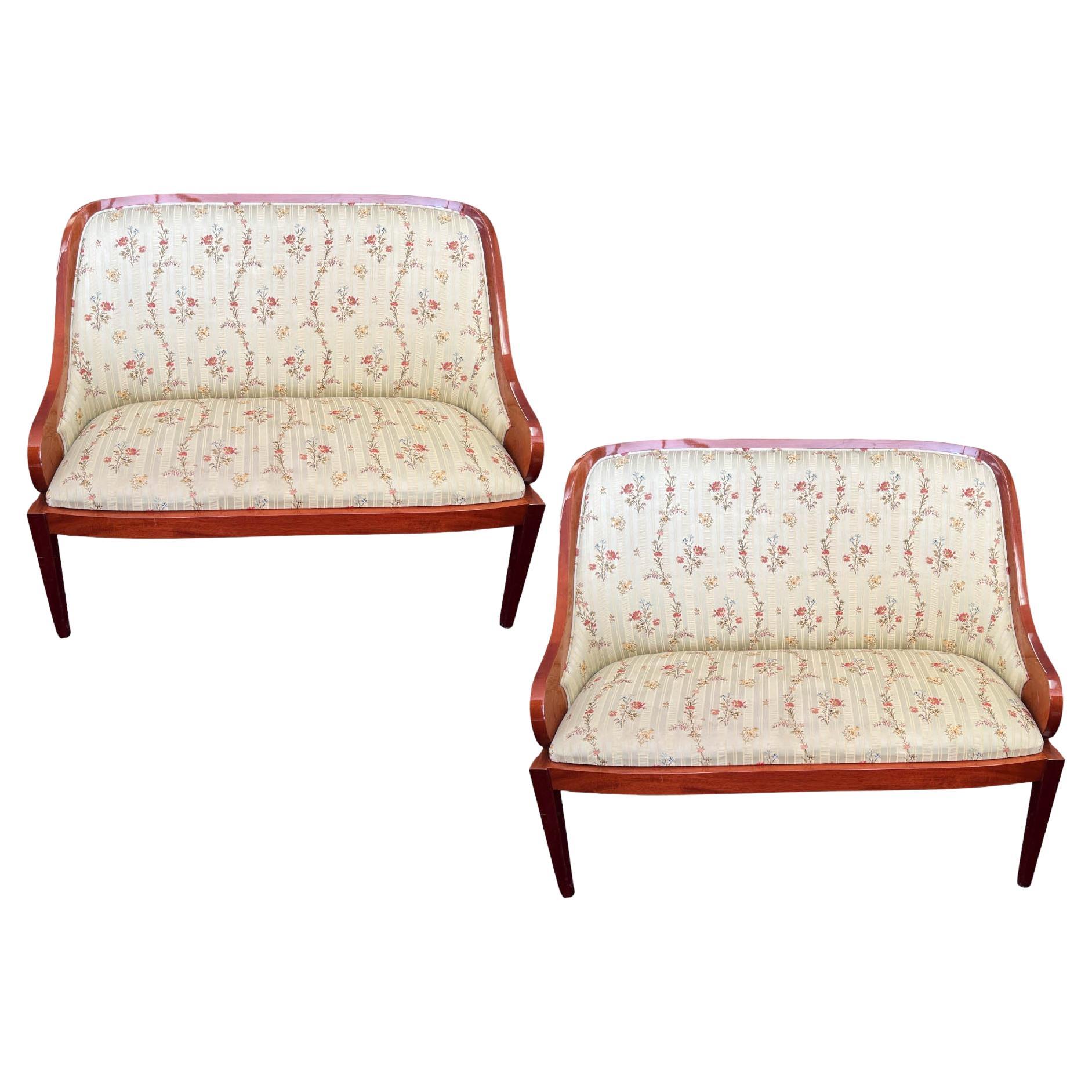 English Art Deco Benches / Loveseats- Set of 2 For Sale