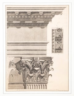 Neoclassical Etching A Roman Corinthian Capital by Francesco Piranesi