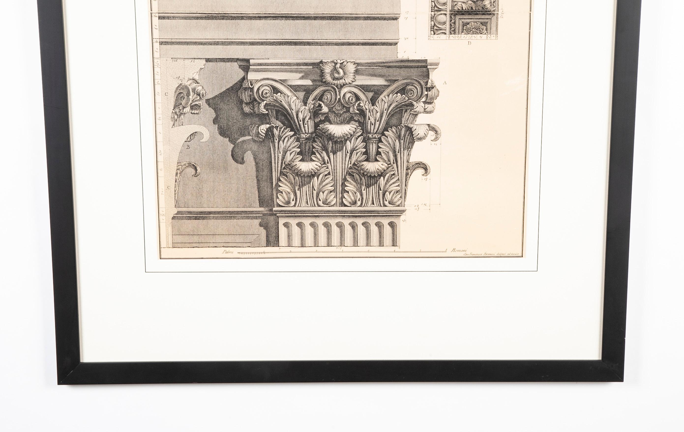 Neoklassizistische Radierung Eine römische korinthische Hauptstadt von Francesco Piranesi (Neoklassisch) im Angebot