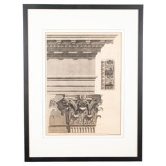Aguafuerte neoclásico Un capitel corintio romano de Francesco Piranesi