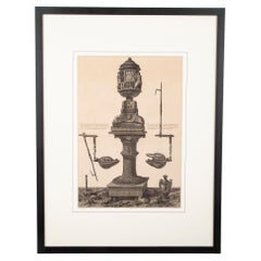 Grabado neoclásico de un candelabro romano de Giovanni Battista Piranesi