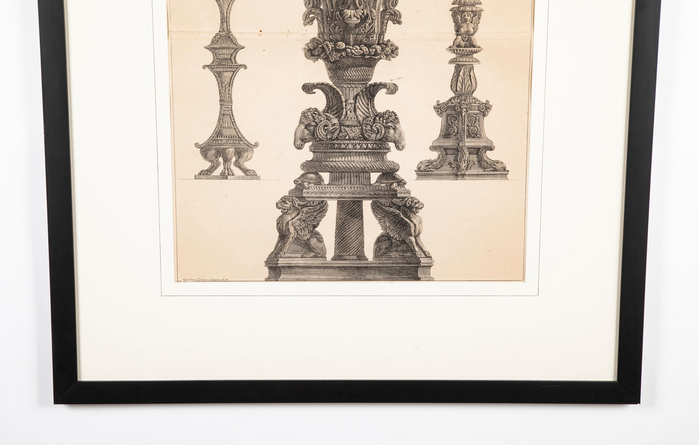 Neoclassico Acquaforte neoclassica di Candelabri romani di Giovanni Battista Piranesi in vendita