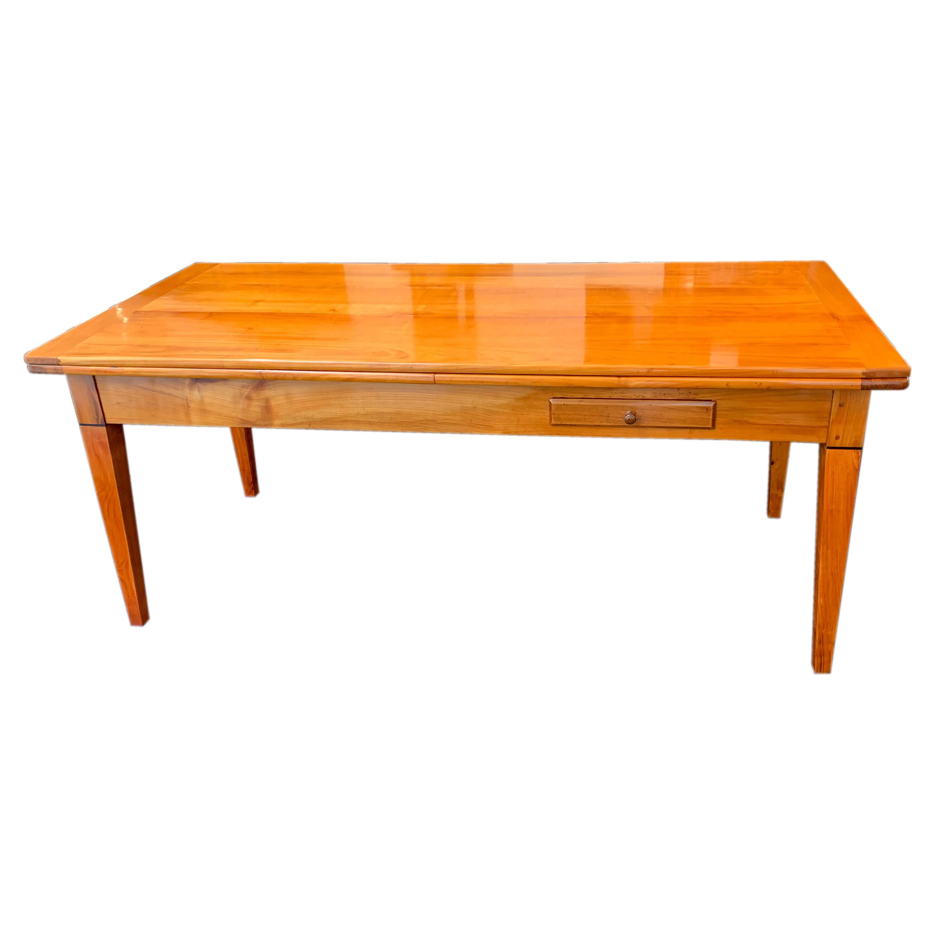Exquisite Vintage French Louis XV CherryWood Draw Leaf Table at 1stDibs