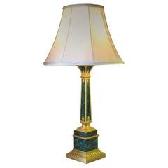 Neoclassical Faux Malachite and Composition Table Lamp
