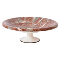Neoclassical faux marble plate on pedestal, 1960s.