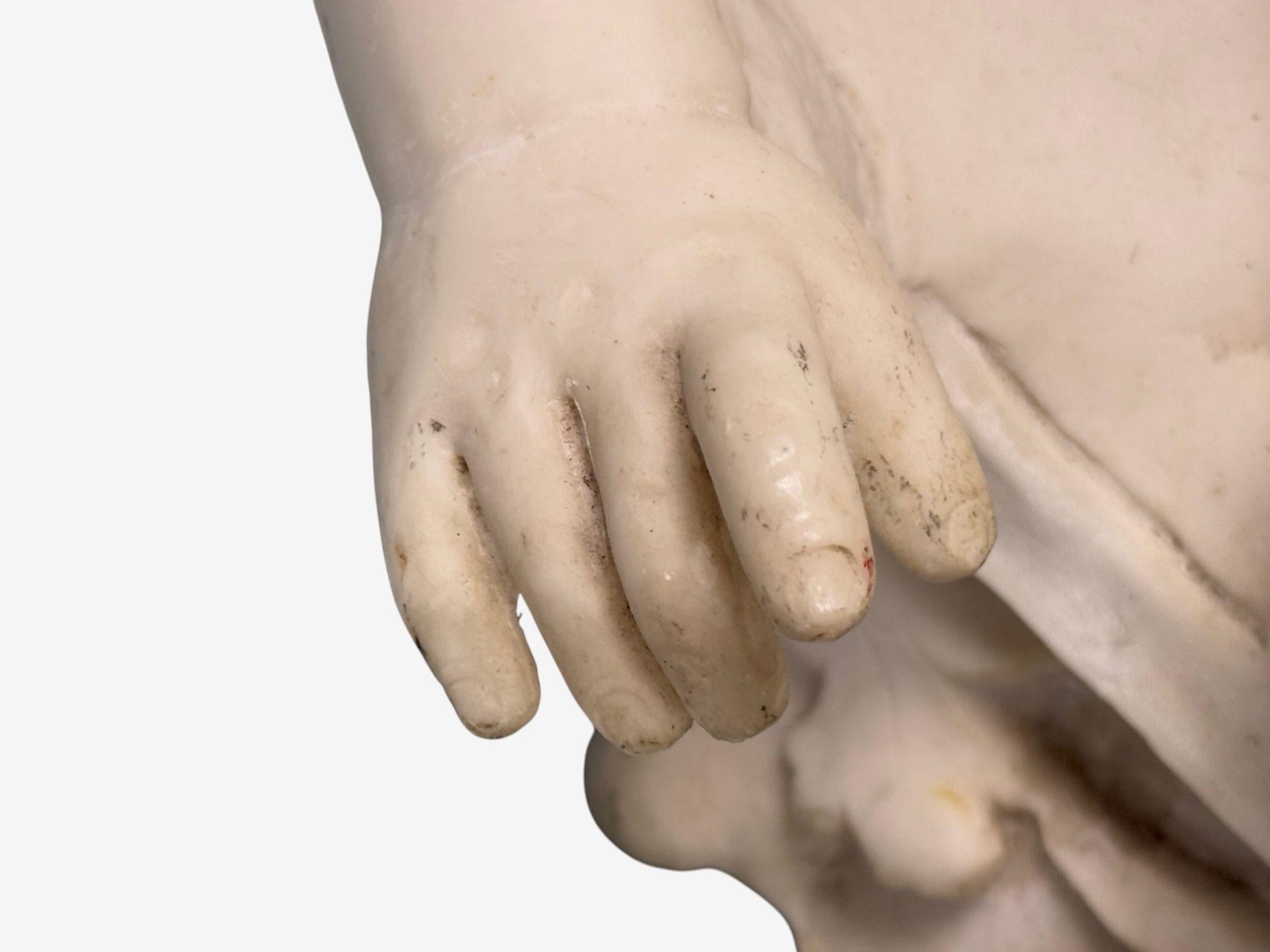 Neoklassisch, Kunstmarmor, sitzende Engelsbüsten auf Schlitten, Italien, 1960er Jahre im Angebot 5