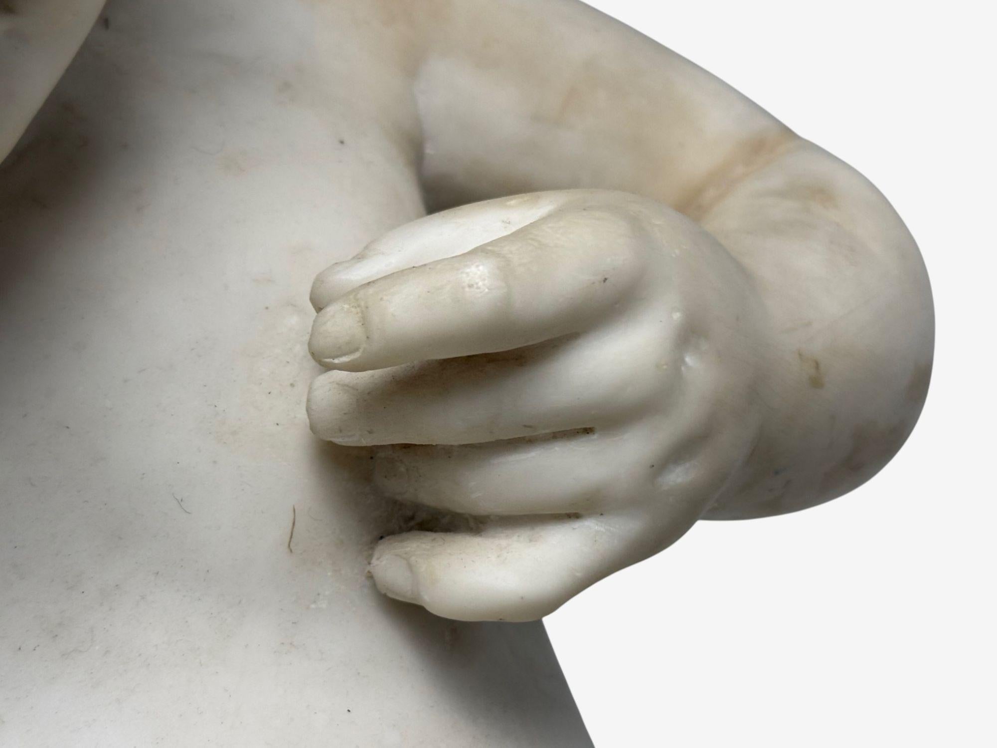 Neoklassisch, Kunstmarmor, sitzende Engelsbüsten auf Schlitten, Italien, 1960er Jahre im Angebot 3