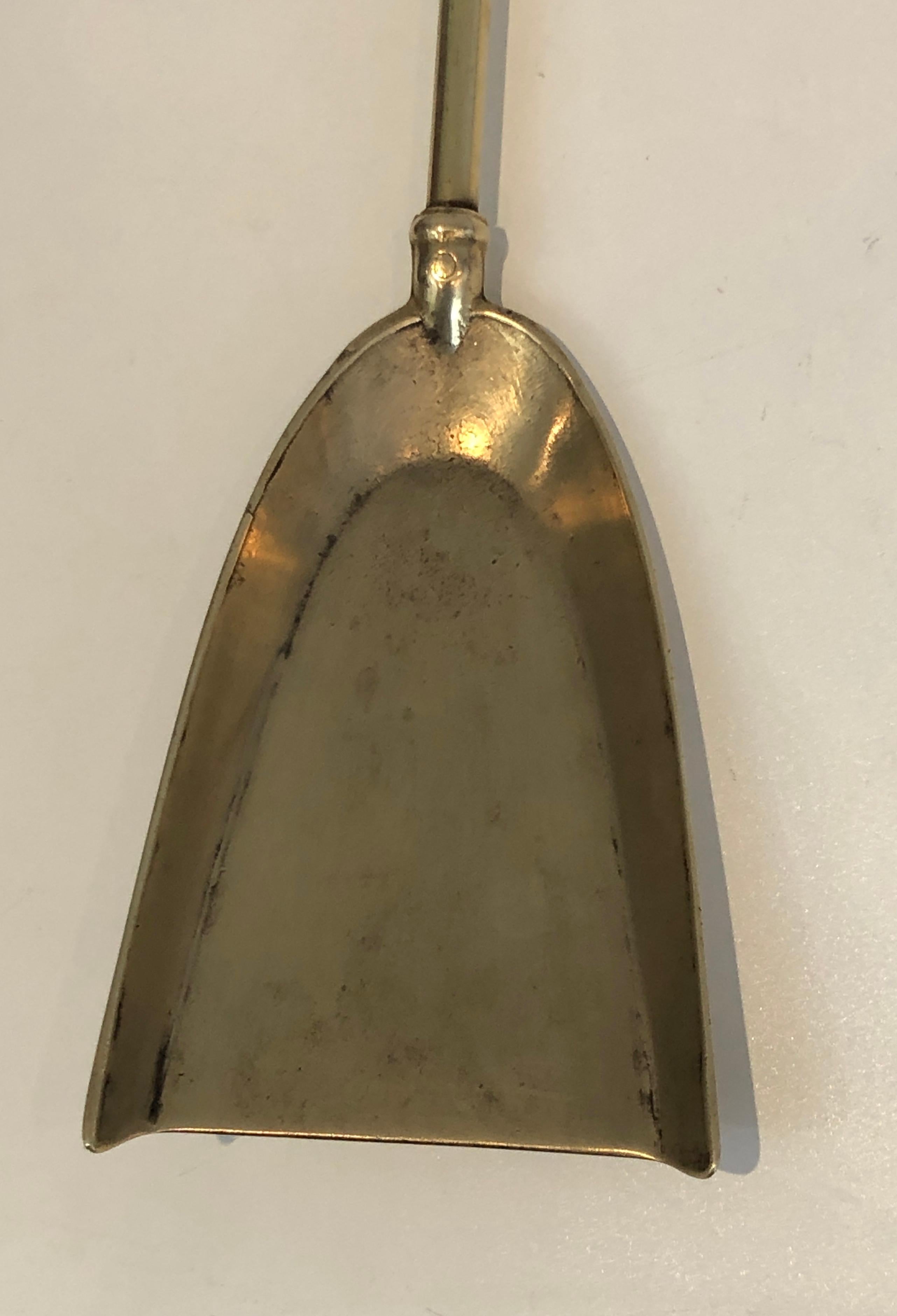 Neoclassical Fireplace Tools in Brass with Duck Heads, French, circa 1960 11