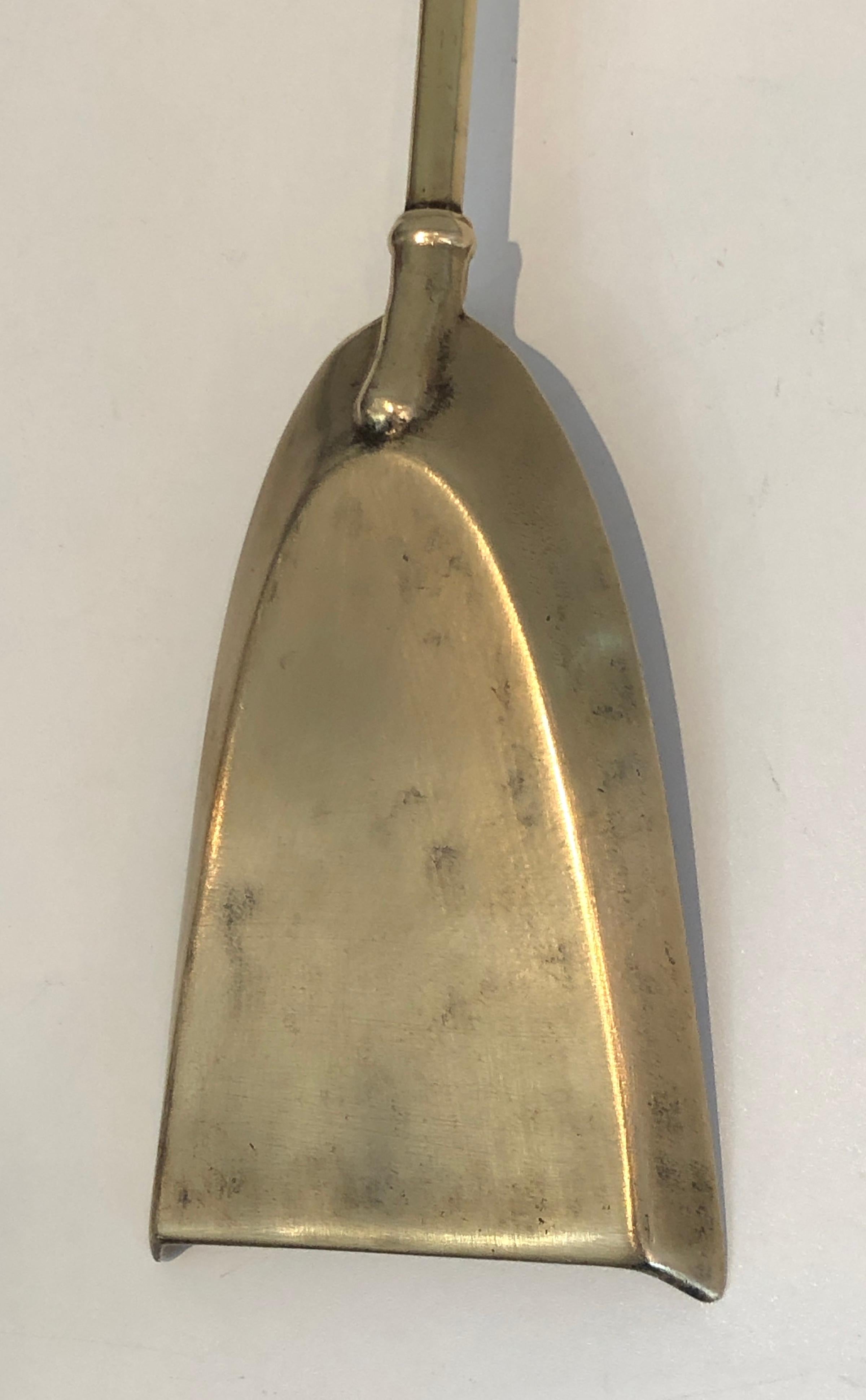 Neoclassical Fireplace Tools in Brass with Duck Heads, French, circa 1960 12