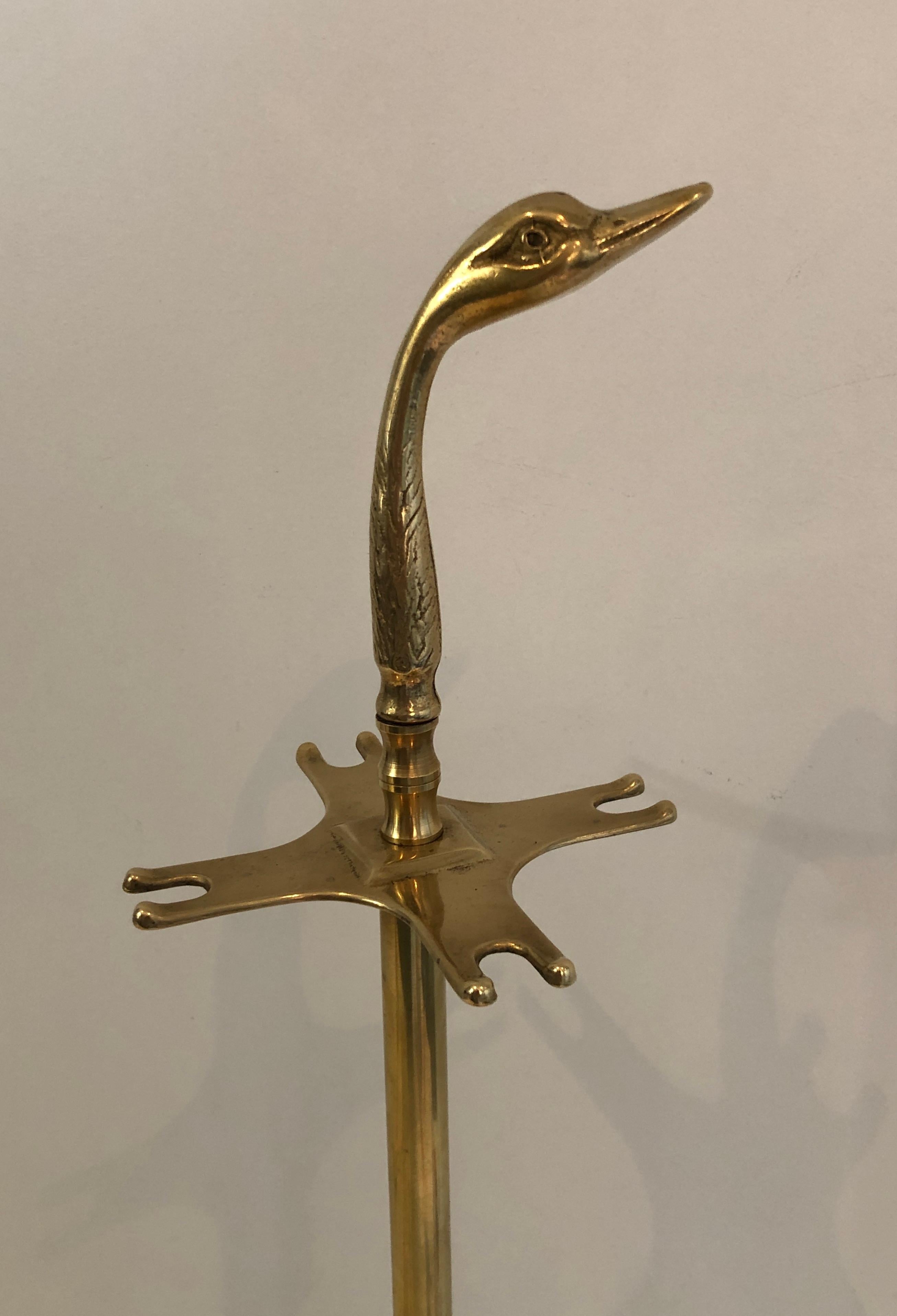 Neoclassical Fireplace Tools in Brass with Duck Heads, French, circa 1960 14