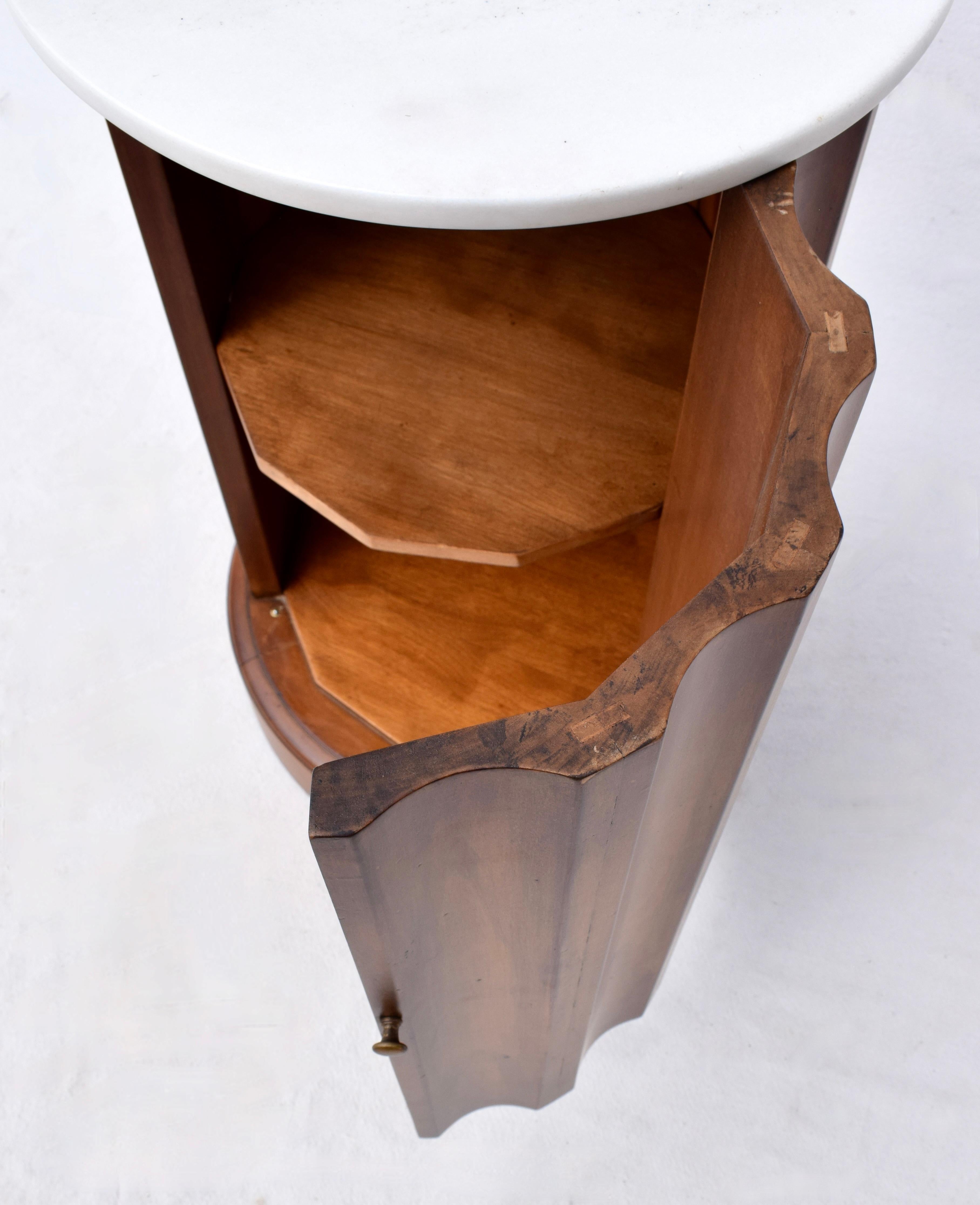 Neoclassical Fluted Column Cabinet Table Marble Top In Good Condition In Southampton, NJ