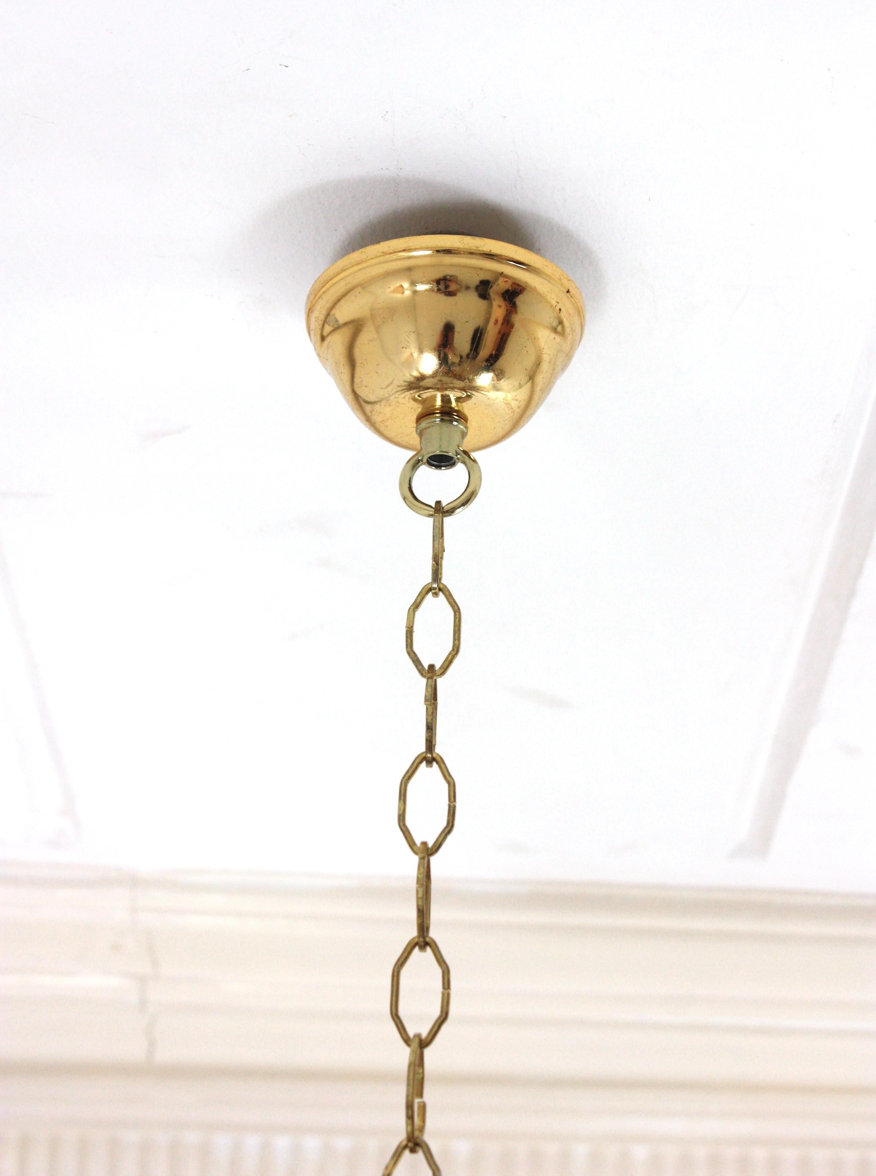 Neoclassical Foliage Sunburst Crown Ceiling Light Fixture / Chandelier For Sale 11
