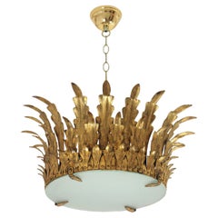 Plafoniera / lampadario a corona con fogliame neoclassico