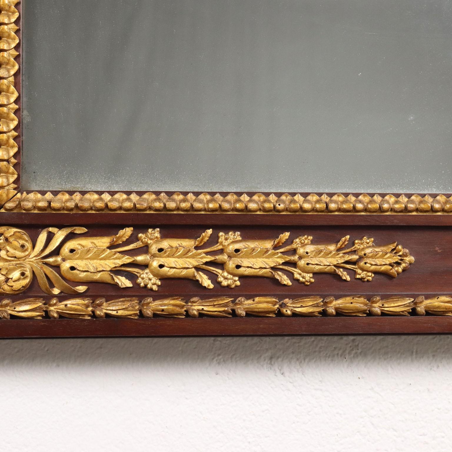 Mirror Neoclassical Frame Mahogany Italy XVIII Century