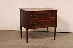 Neoclassical French 2-Drawer Raised Commode w/Original Brass Hardware