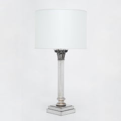 Neoclassical French Antique Column Lamp