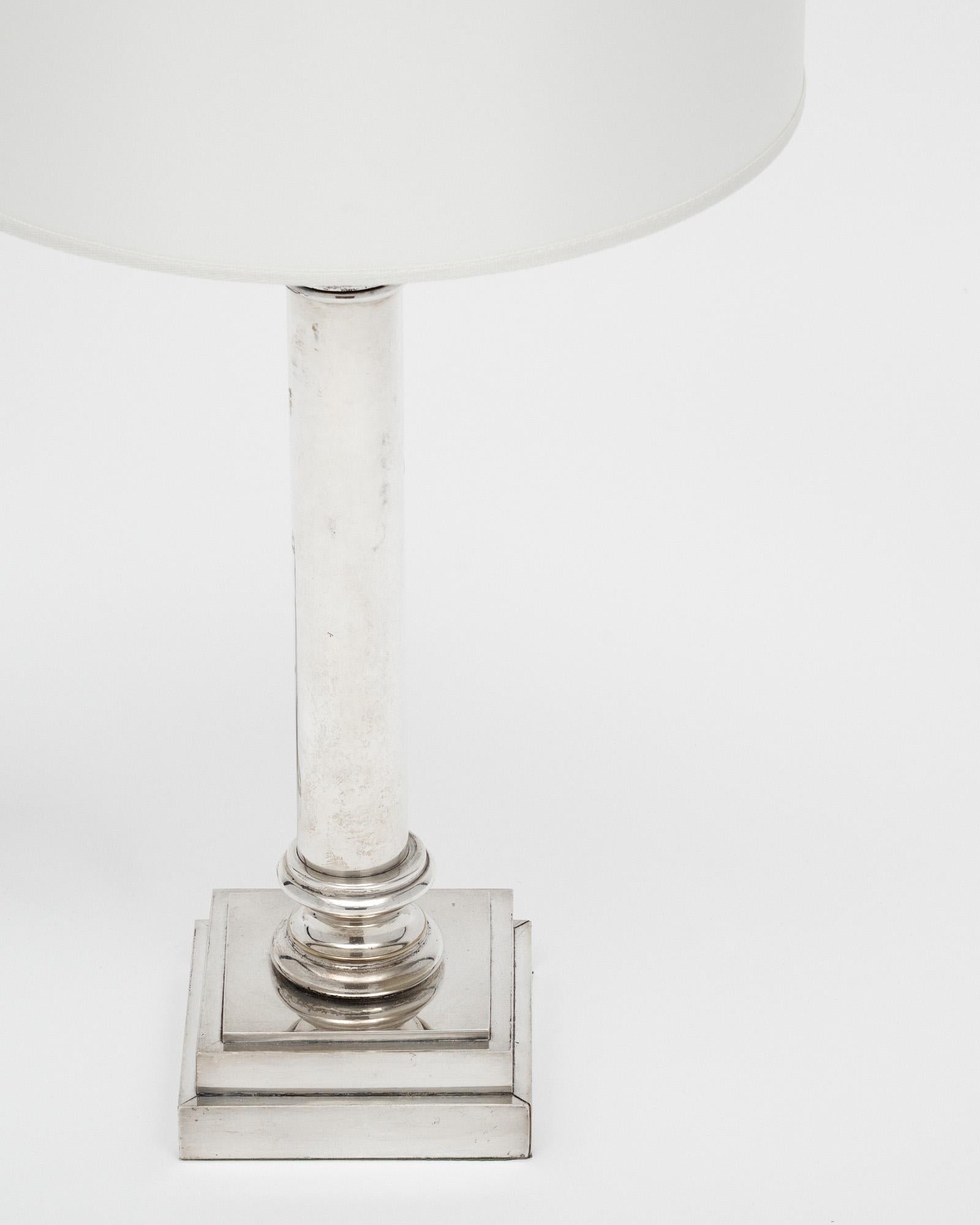 Neoclassical French Antique Column Lamp In Good Condition For Sale In Austin, TX