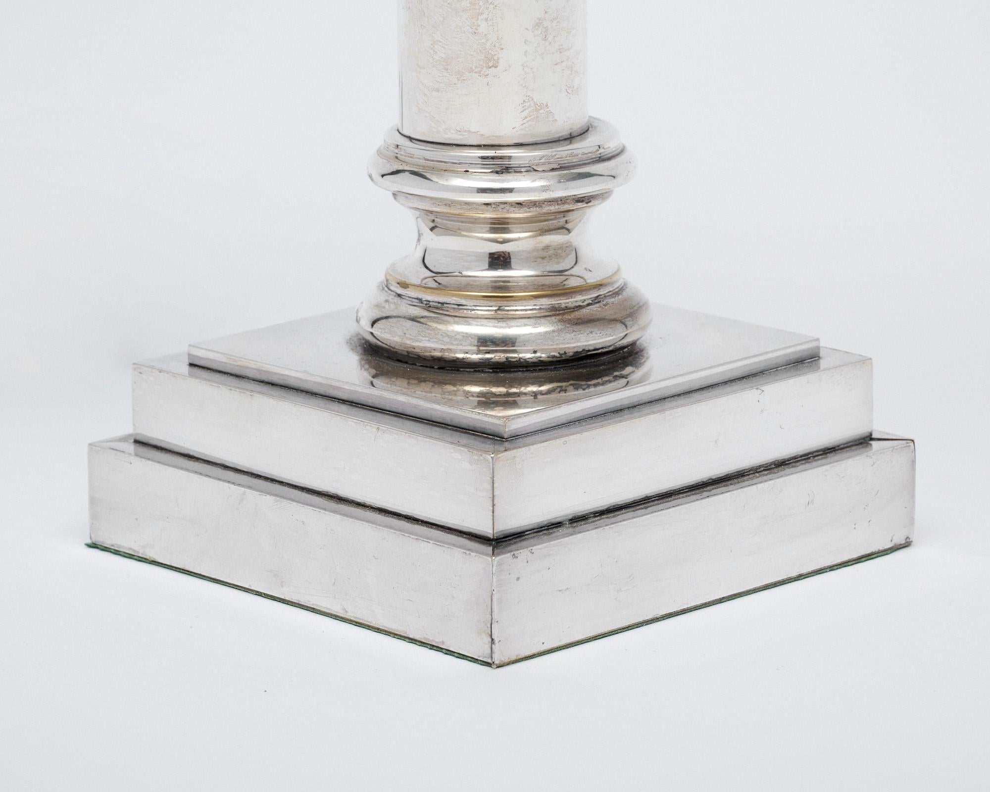 Neoclassical French Antique Column Lamp For Sale 1