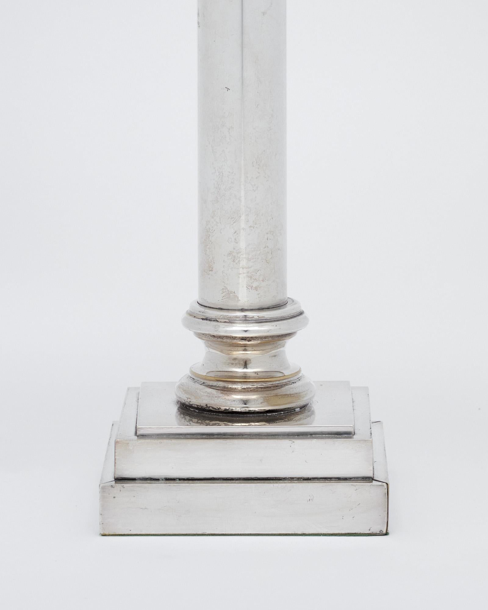 Neoclassical French Antique Column Lamp For Sale 3