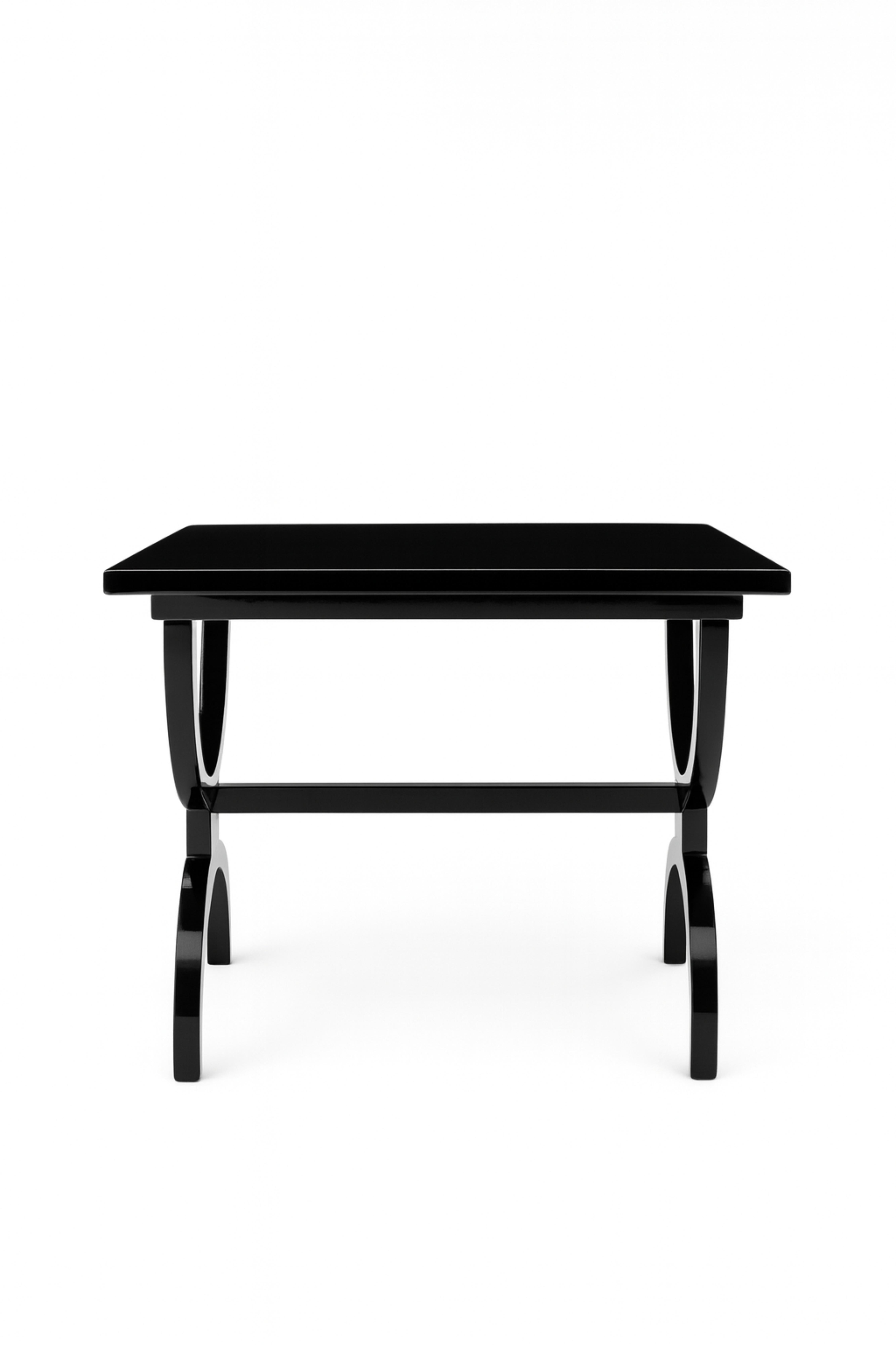 Neoclassical French Black Lacquer Center Table, 20th Century For Sale 1