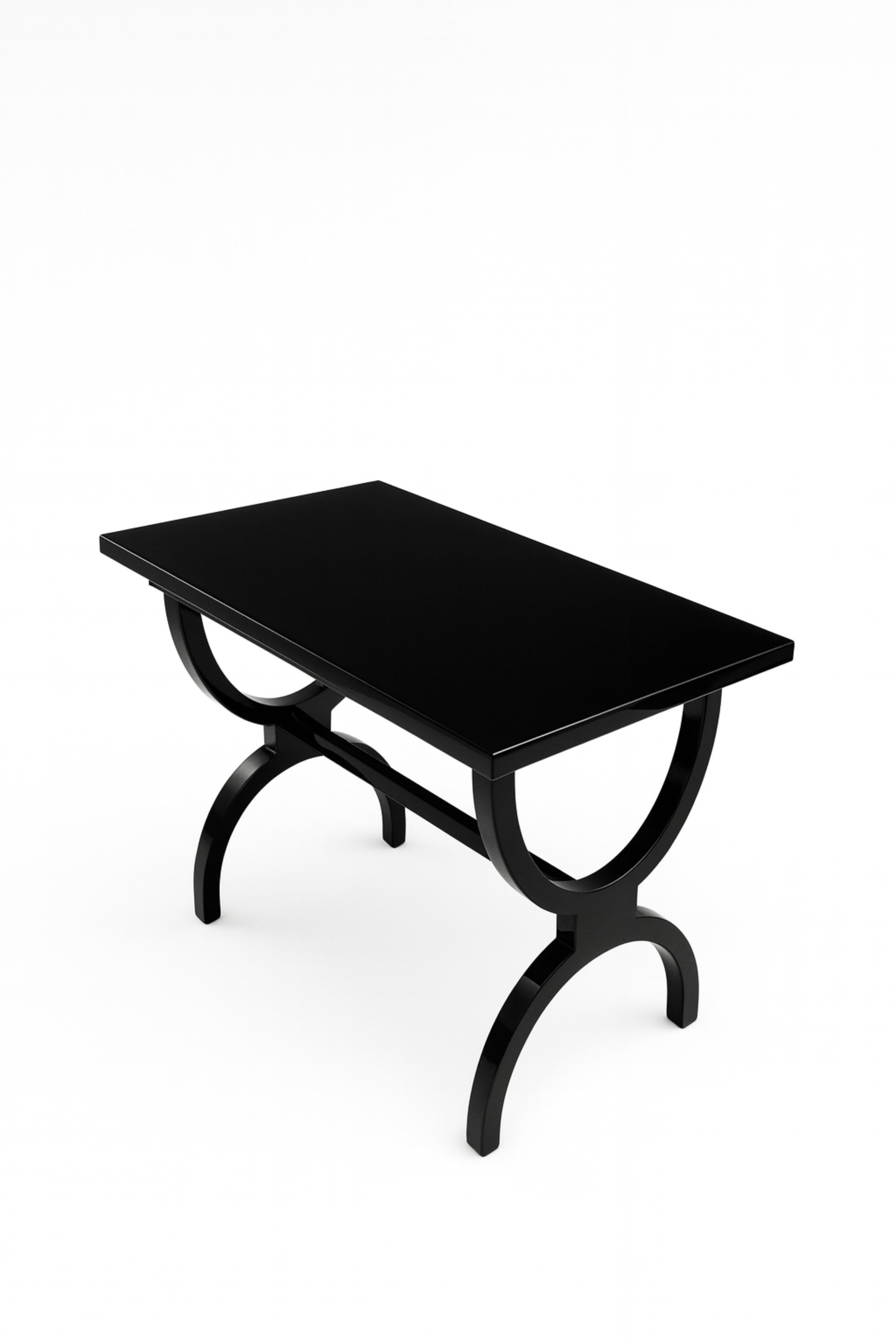 Neoclassical French Black Lacquer Center Table, 20th Century For Sale 3