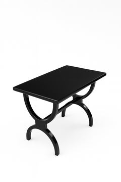 Neoclassical French Black Lacquer Center Table, 20th Century