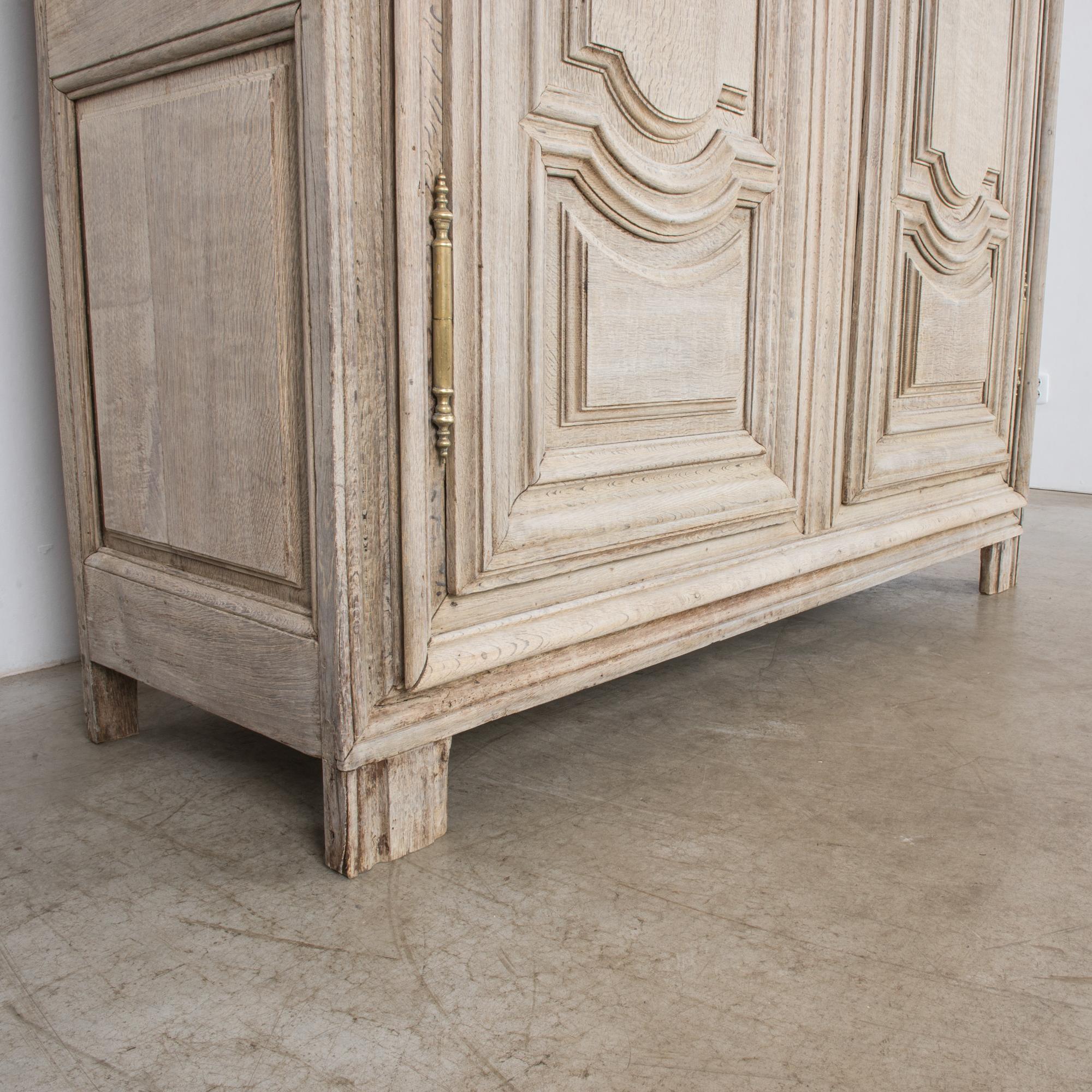 Neoclassical French Bleached Oak Armoire 4