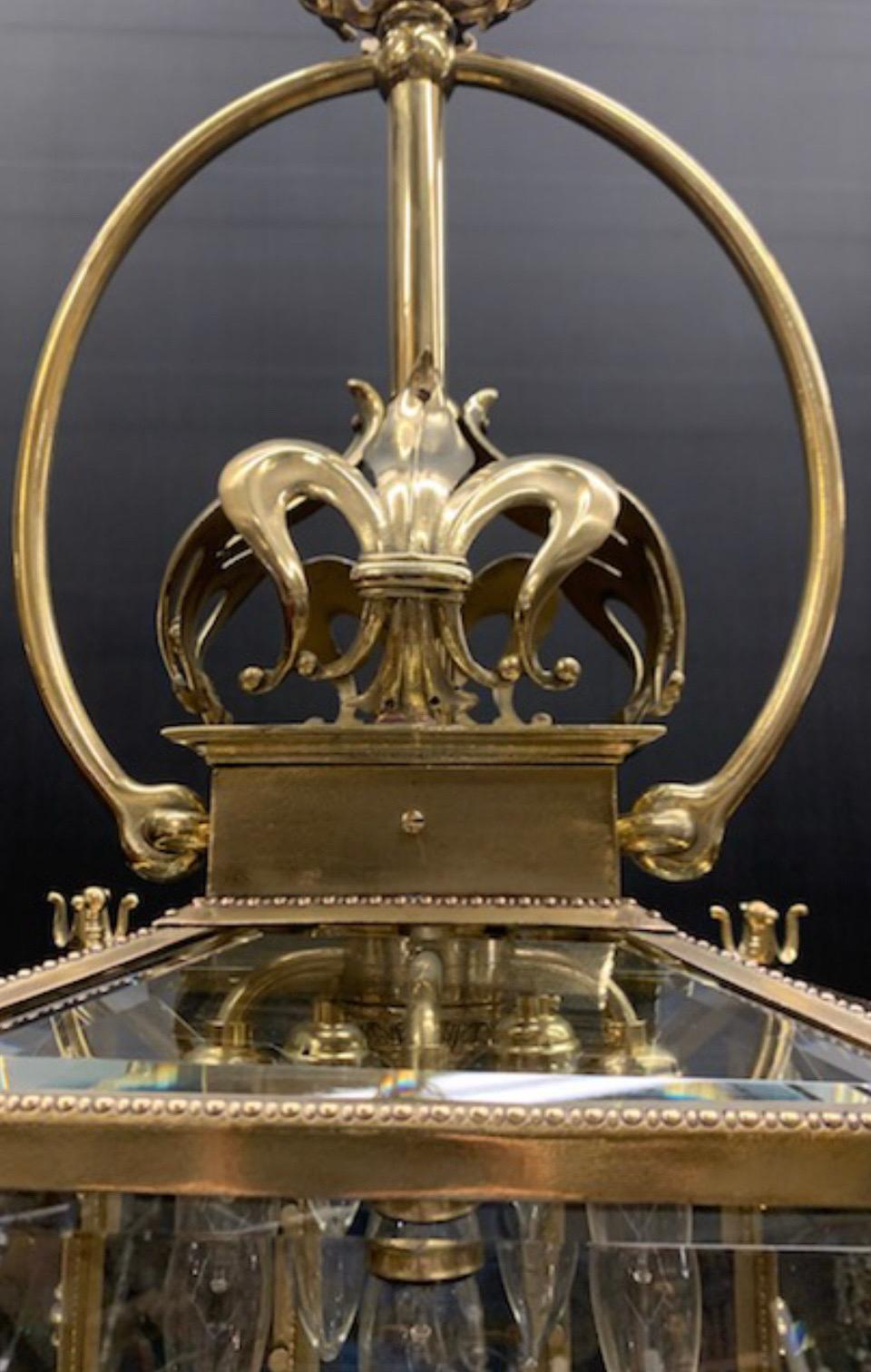 Neoclassical French Bronze Gas Lantern / Gasolier For Sale 7