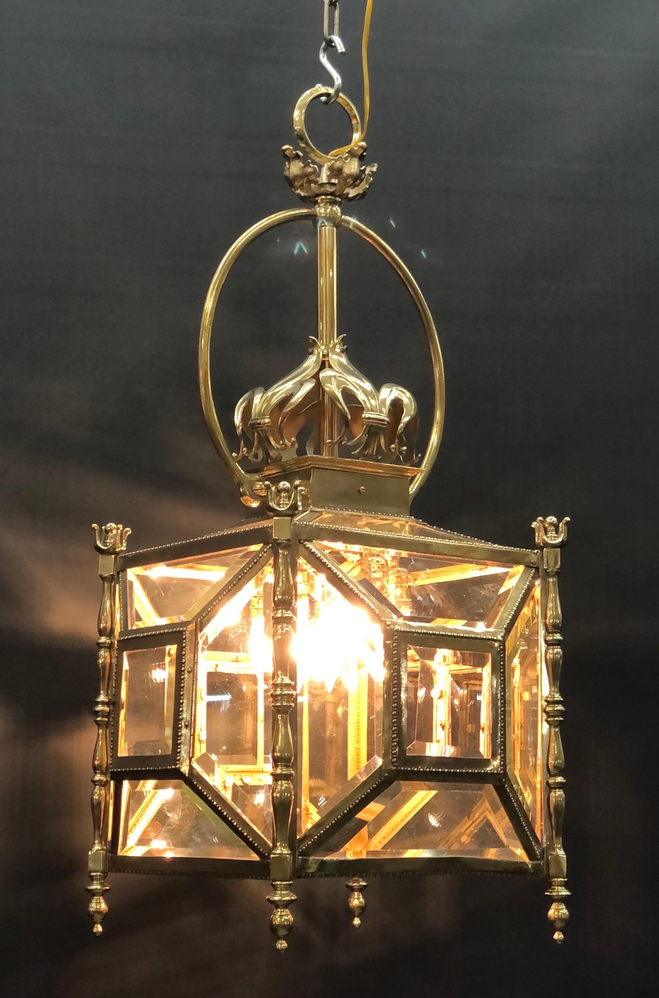 Neoclassical French Bronze Gas Lantern / Gasolier  For Sale 11