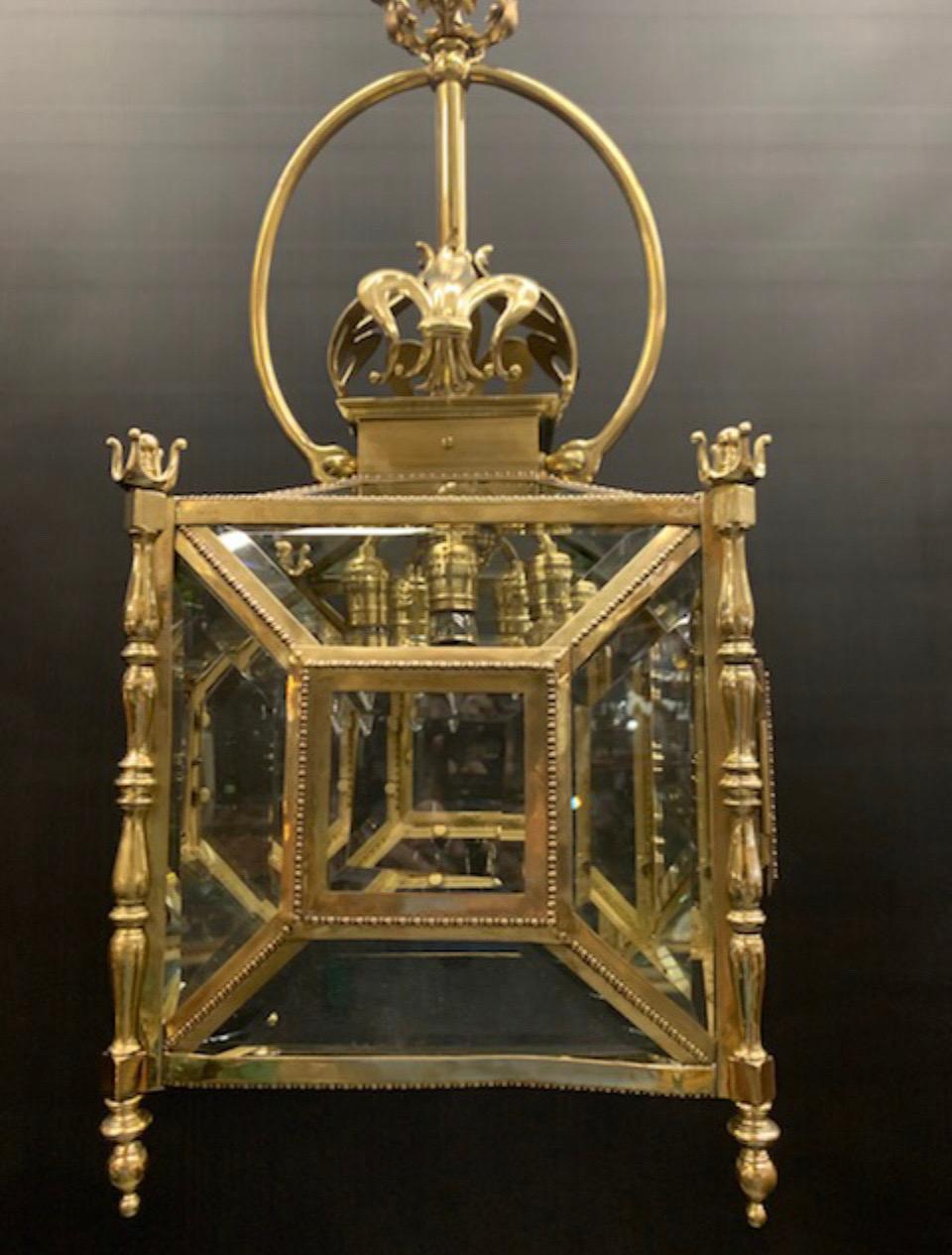 Neoclassical French Bronze Gas Lantern / Gasolier  For Sale 2