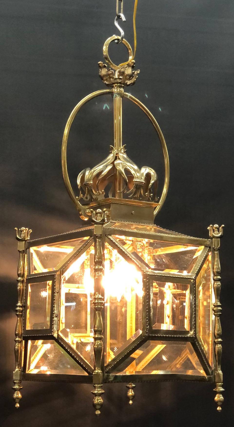 Neoclassical French Bronze Gas Lantern / Gasolier  For Sale 3