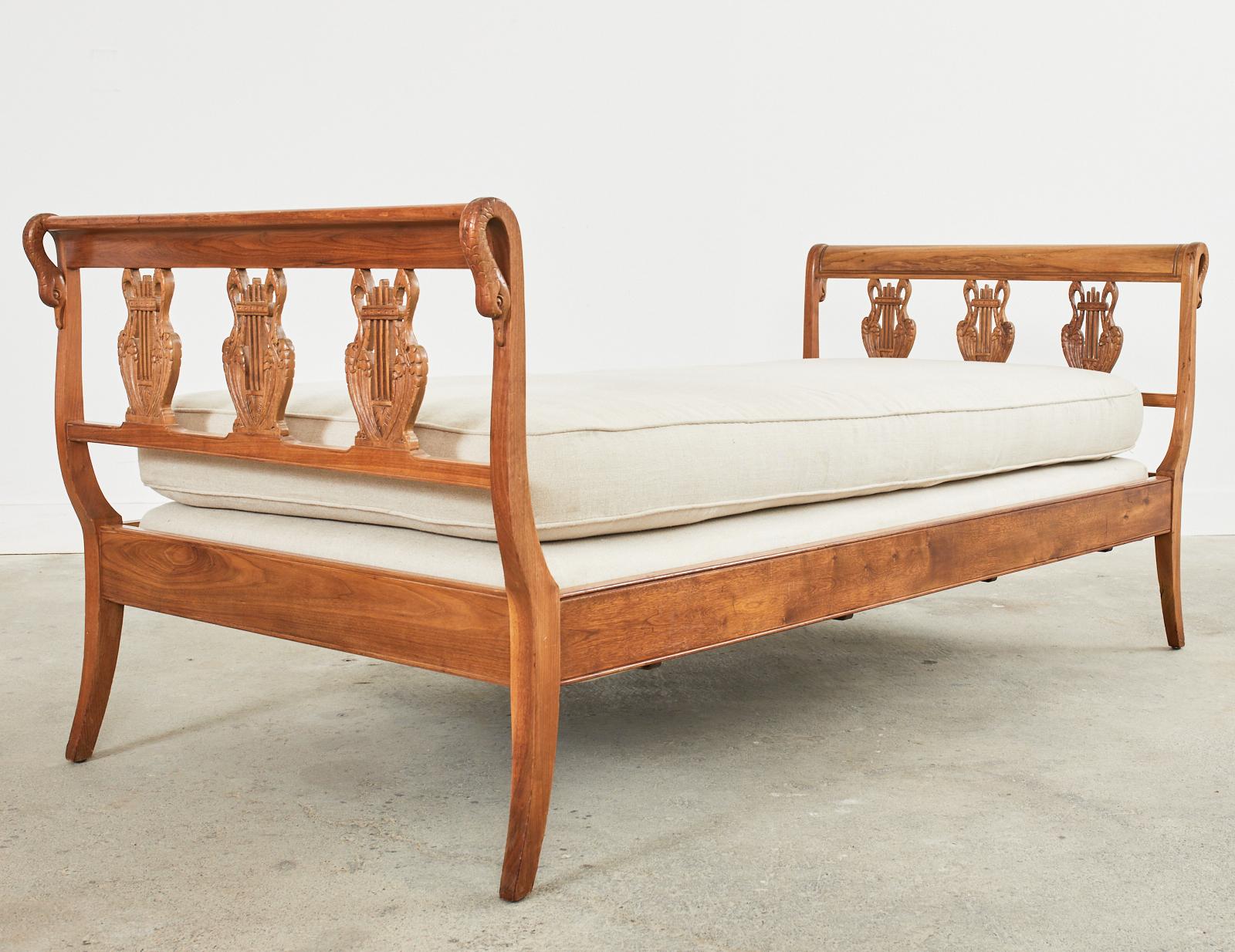 Neoclassical French Empire Style Swan Neck Daybed 3