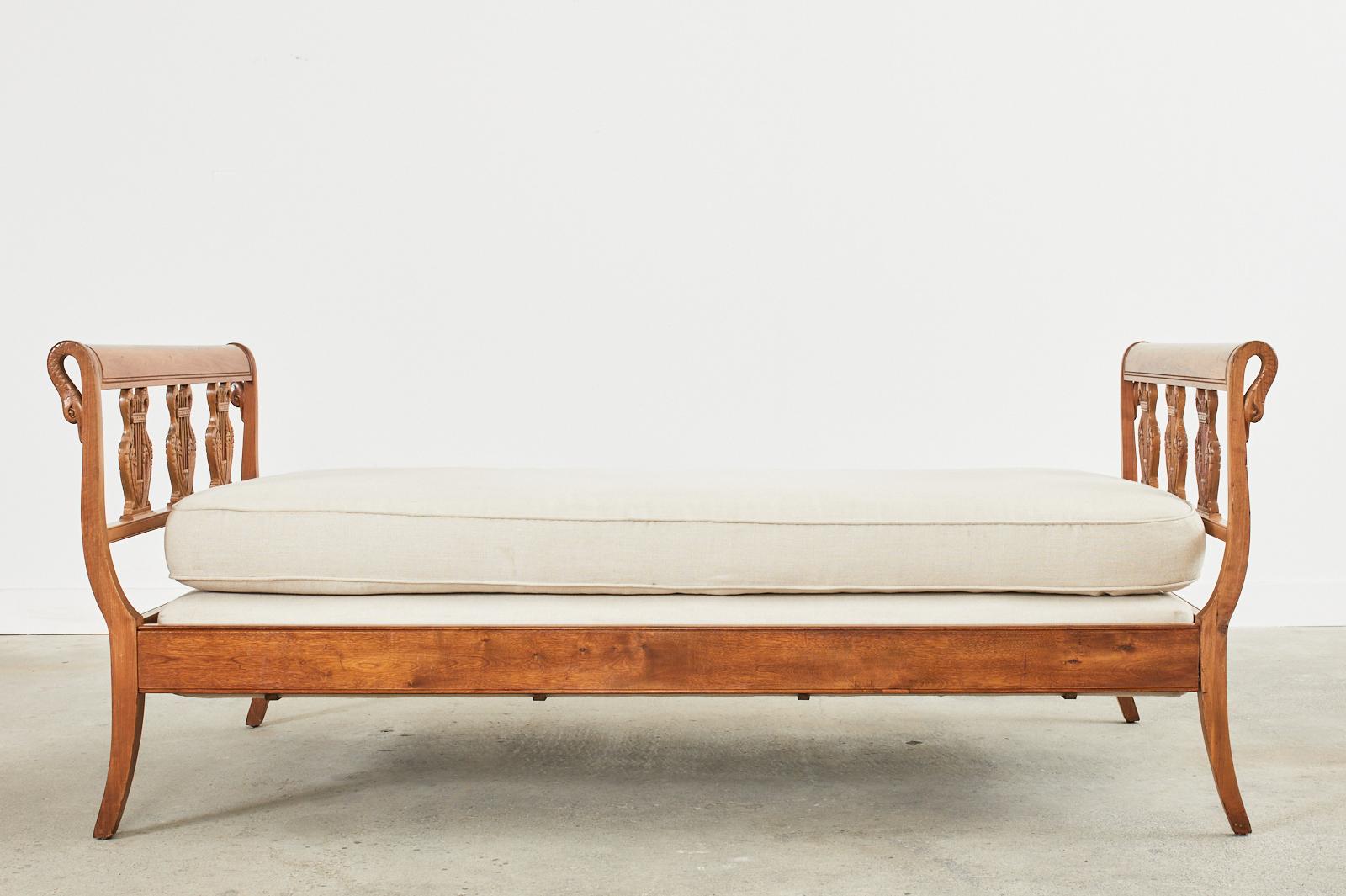 Neoclassical French Empire Style Swan Neck Daybed 7