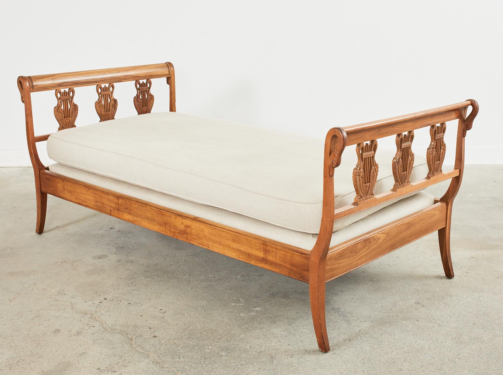 20th Century Neoclassical French Empire Style Swan Neck Daybed