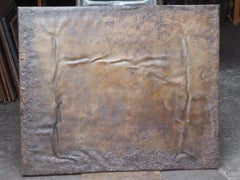 Neoclassical French Fireback / Backsplash with Pillars of Freedom, Dated 1833