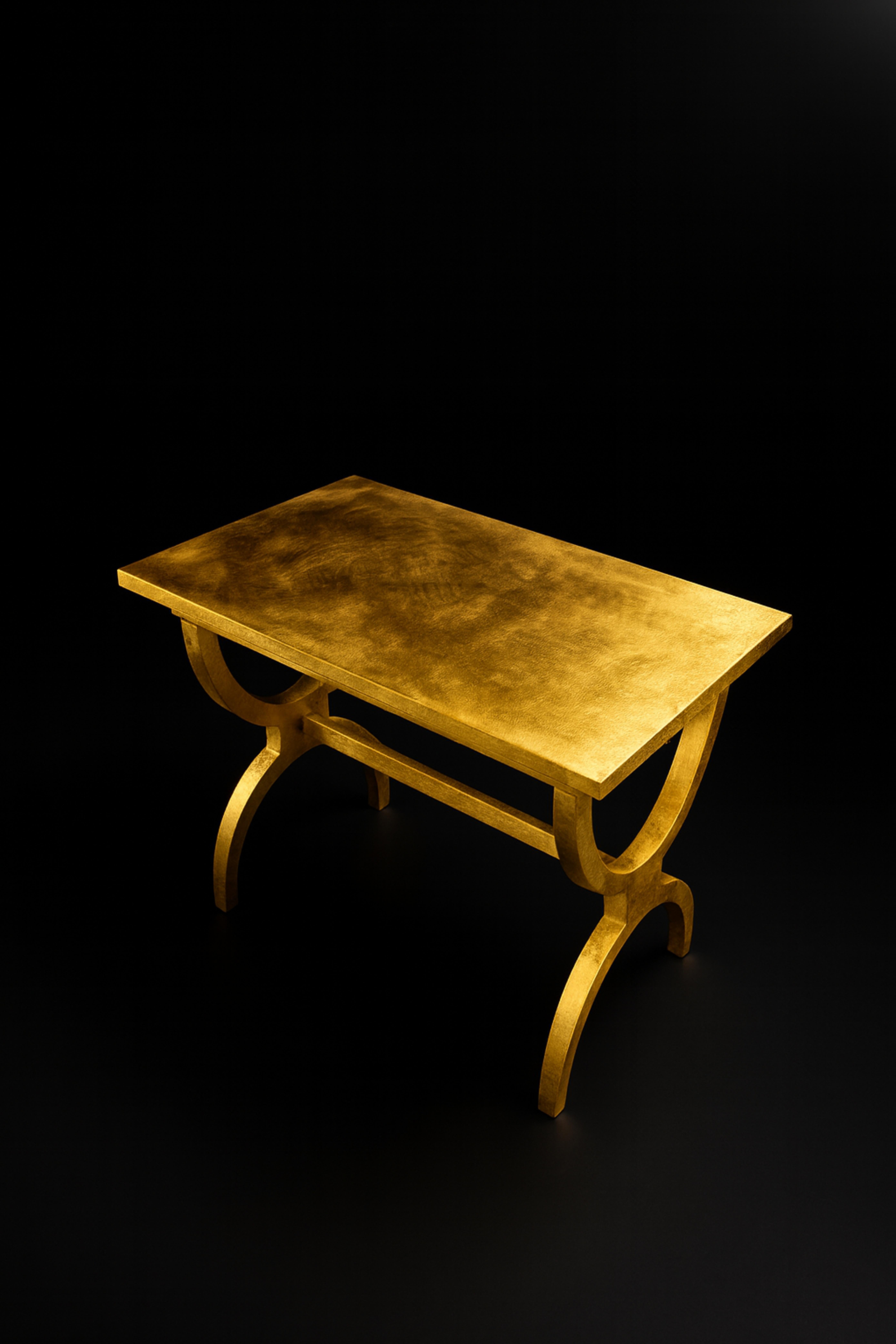 Neoclassical French Golden Gilt Center Table, 20th Century In Good Condition For Sale In Lisbon, PT