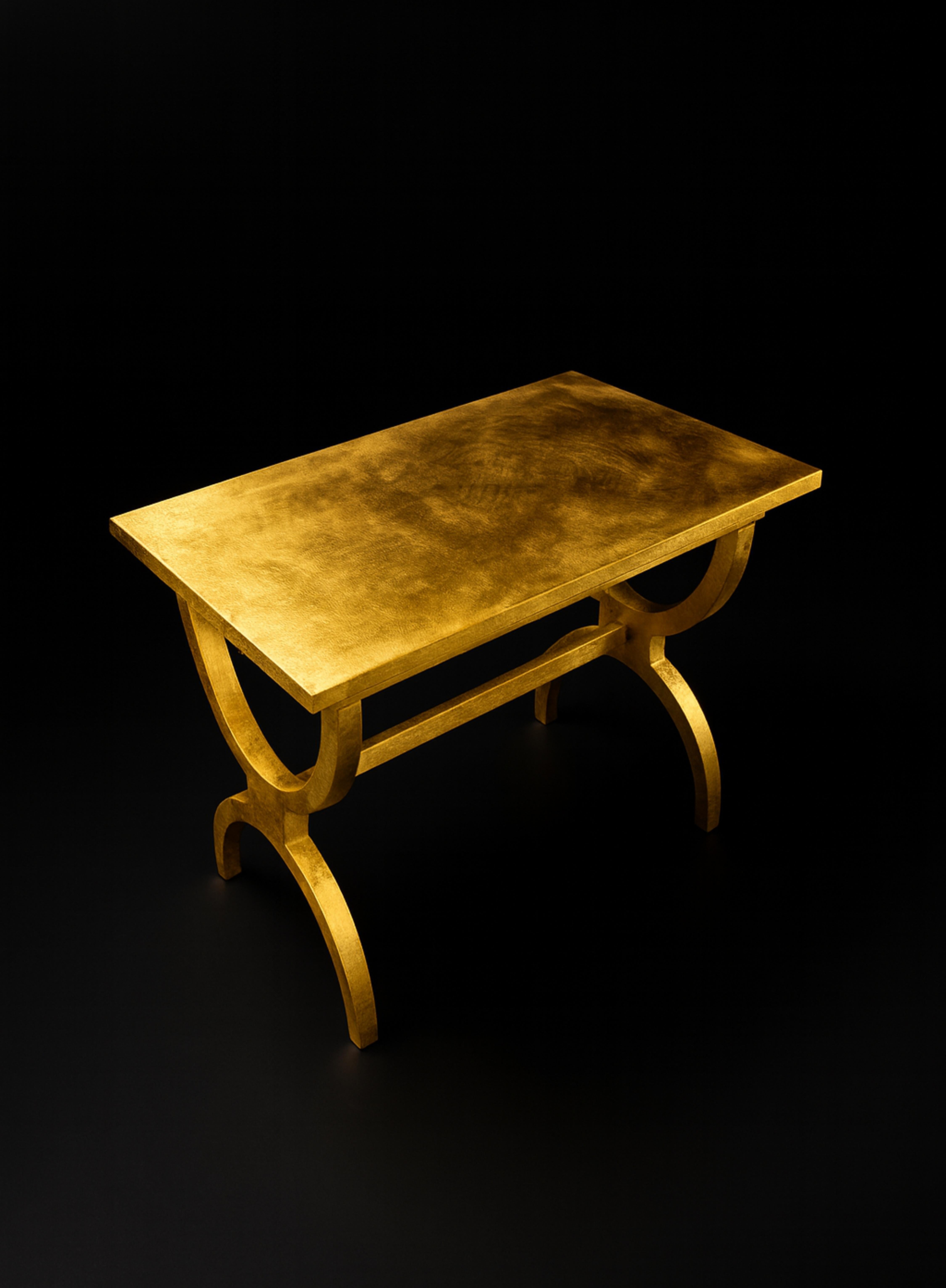 Neoclassical French Golden Gilt Center Table, 20th Century For Sale 3