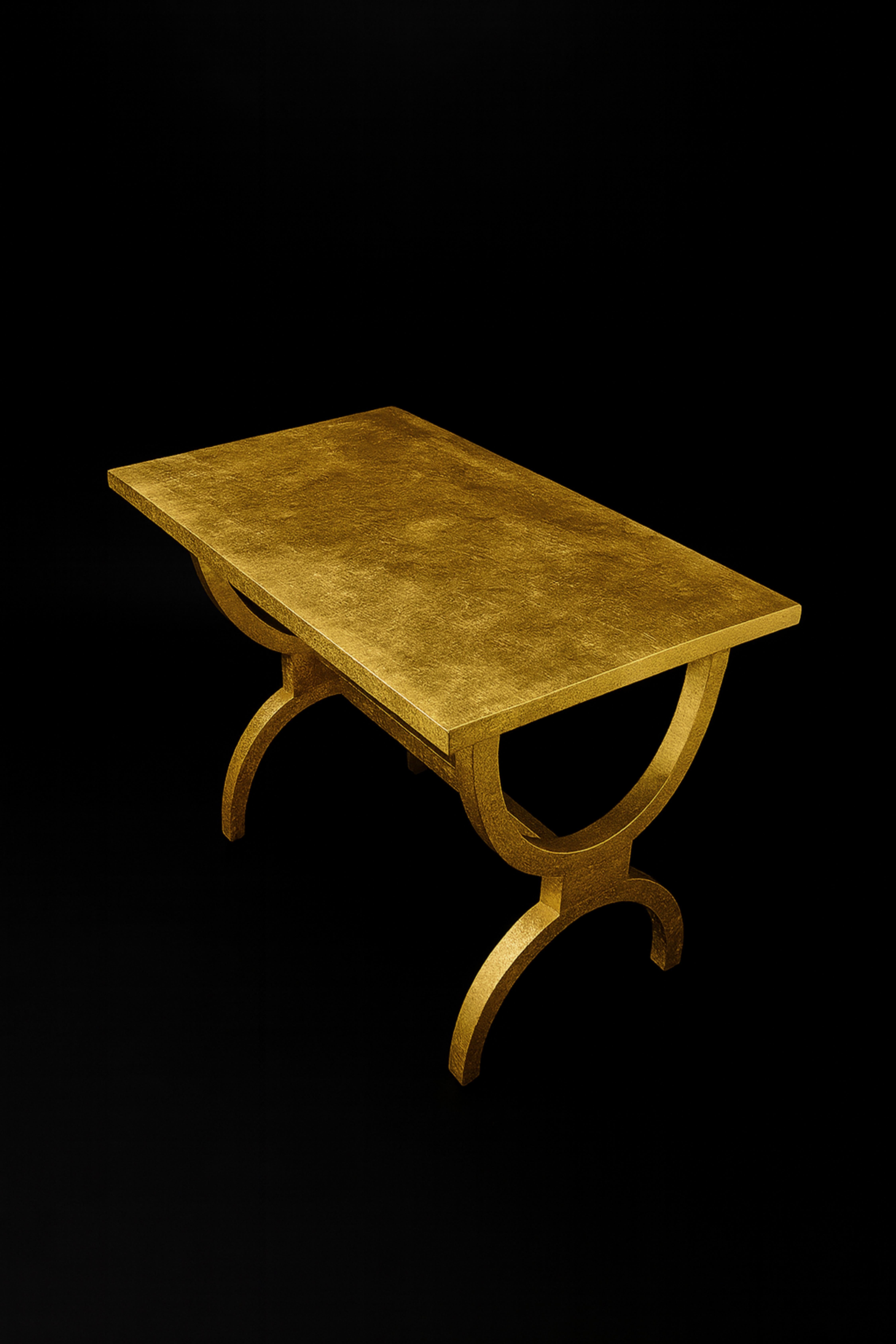 Neoclassical French Golden Gilt Center Table, 20th Century For Sale 4