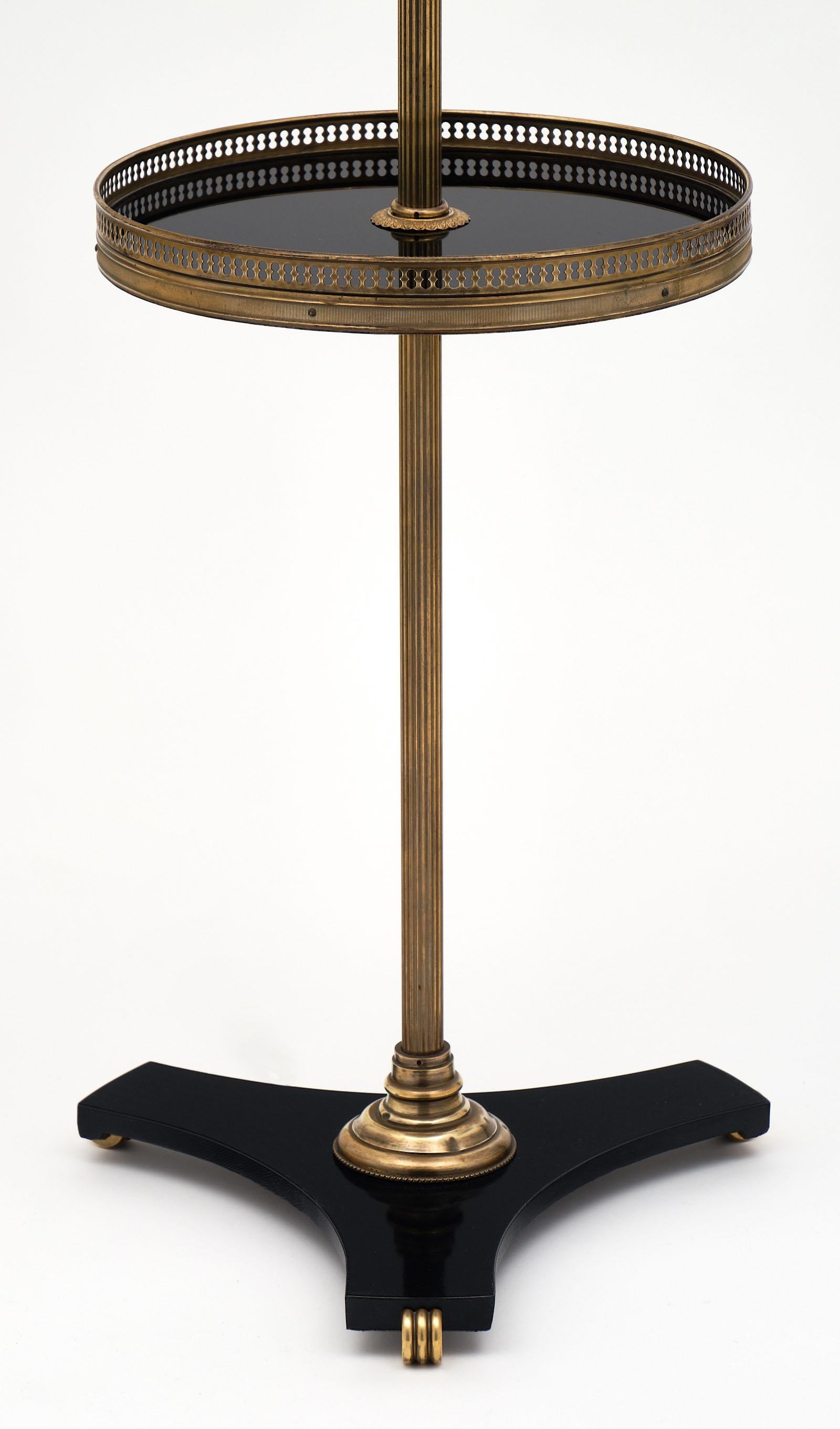 Mid-20th Century Neoclassical French Iron and Brass Floor Lamp